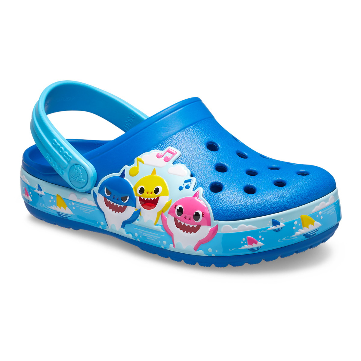 Saboți Crocs Toddler Fun Lab Baby Shark Band Clog Albastru - Bright Cobalt - 1 | YEO