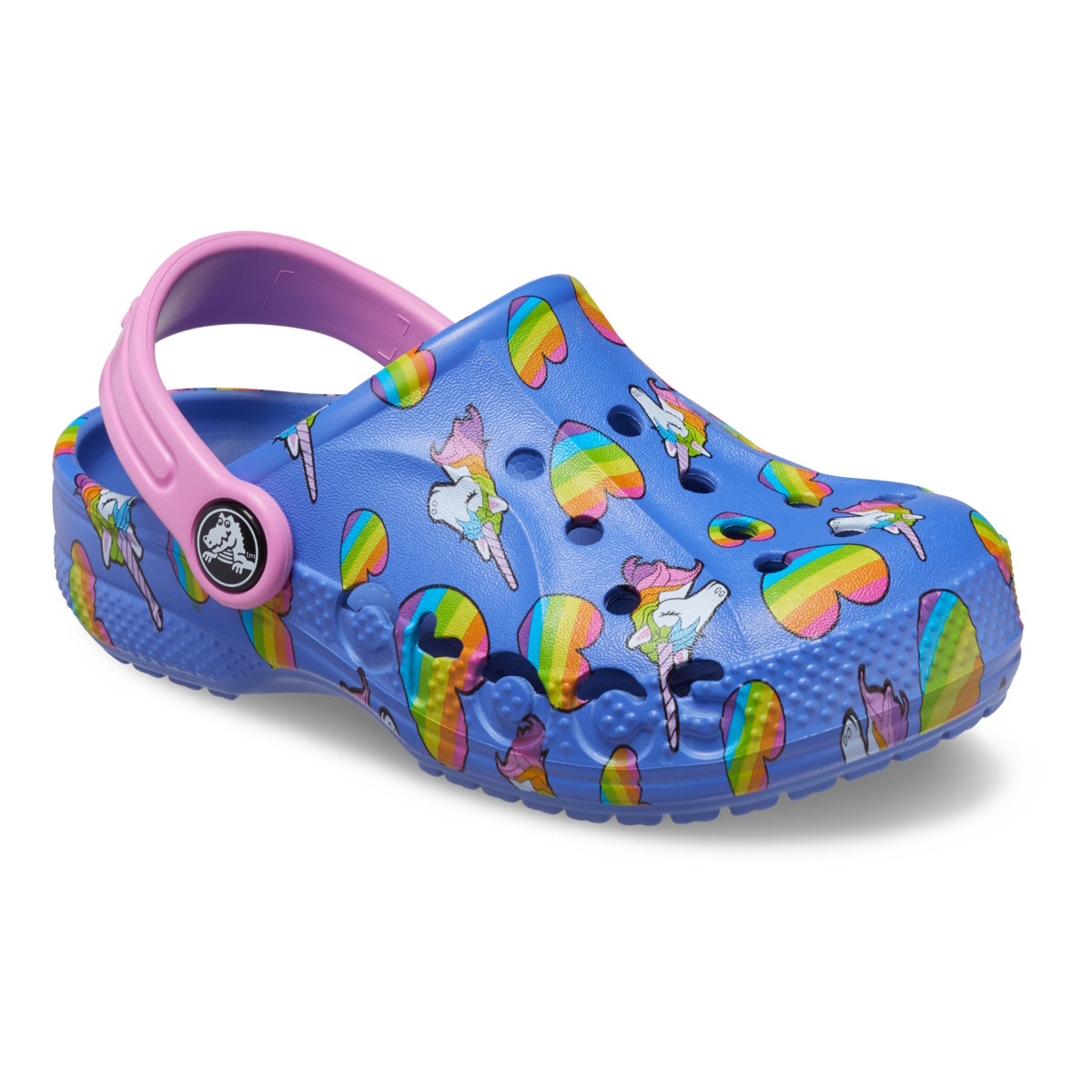Saboți Crocs Toddler Baya Graphic Clog Albastru - Lapis/Multi - 2 | YEO