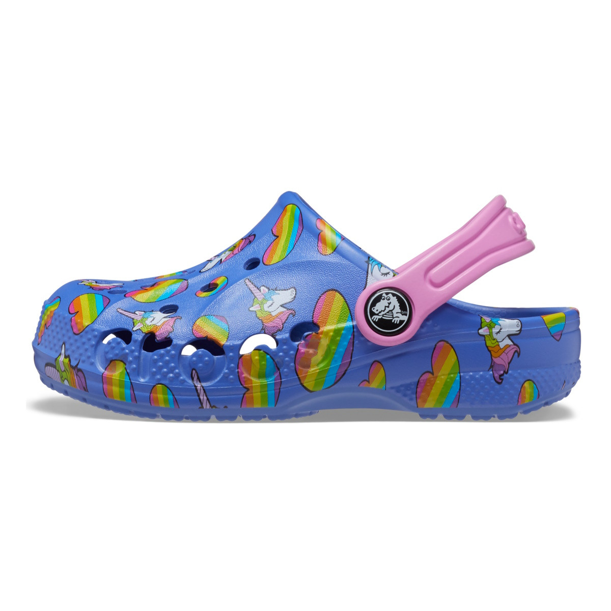 Saboți Crocs Toddler Baya Graphic Clog Albastru - Lapis/Multi - 1 | YEO