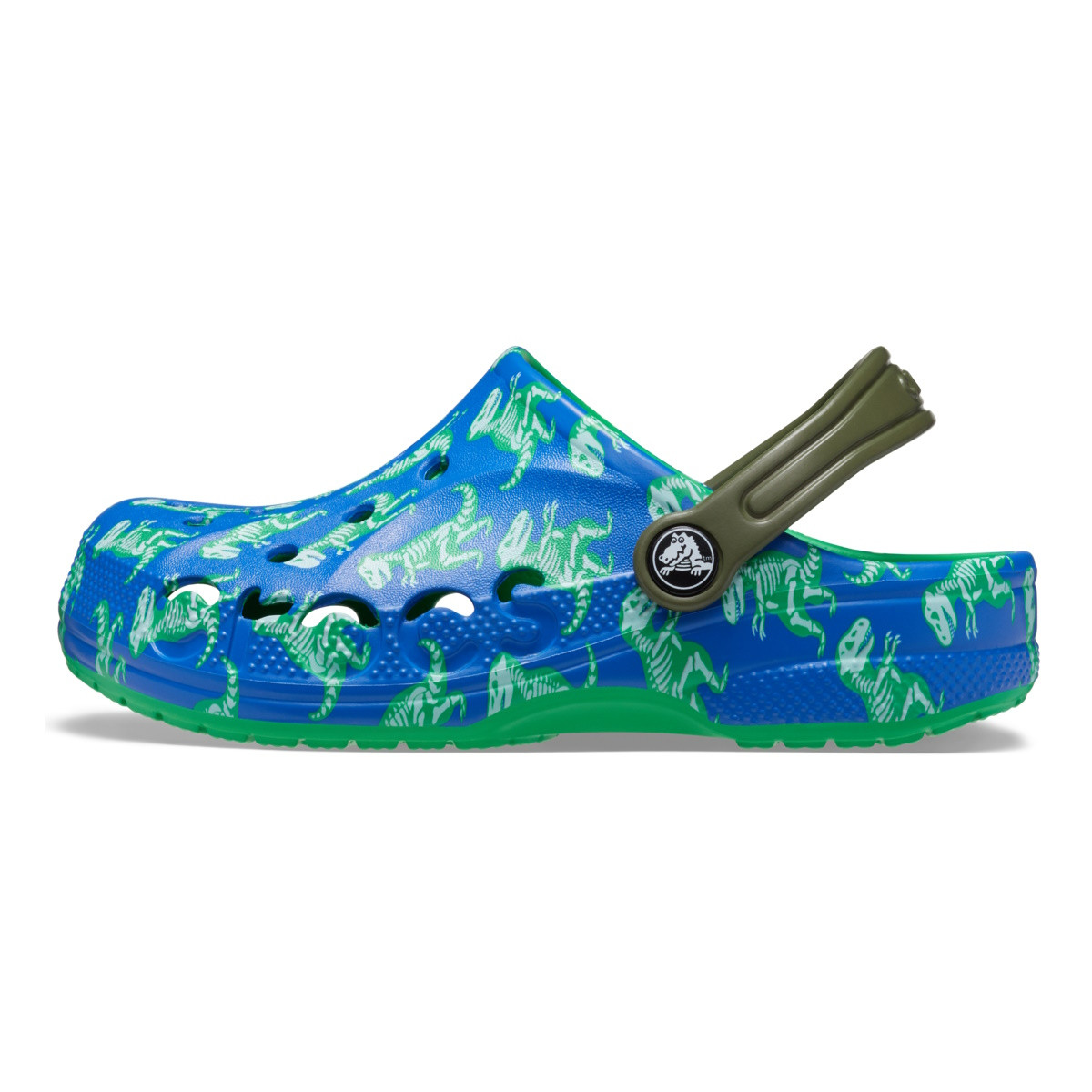 Saboți Crocs Baya Printed Clog Kids Albastru - Blue Bolt/Multi - 2 | YEO