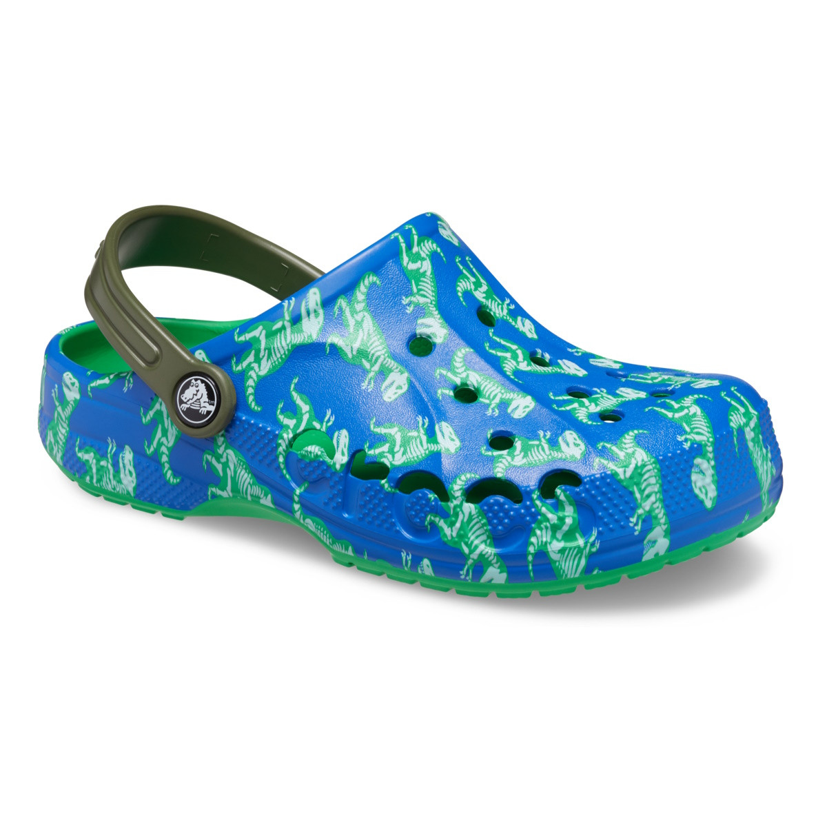 Saboți Crocs Baya Printed Clog Kids Albastru - Blue Bolt/Multi - 1 | YEO