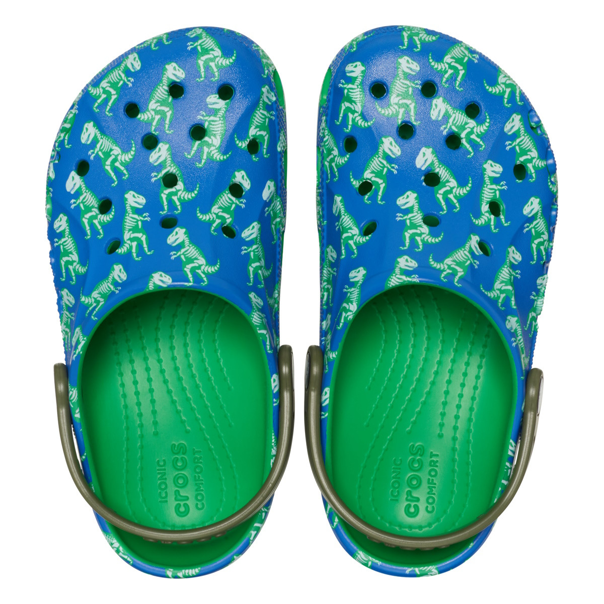 Saboți Crocs Baya Printed Clog Kids Albastru - Blue Bolt/Multi - 3 | YEO