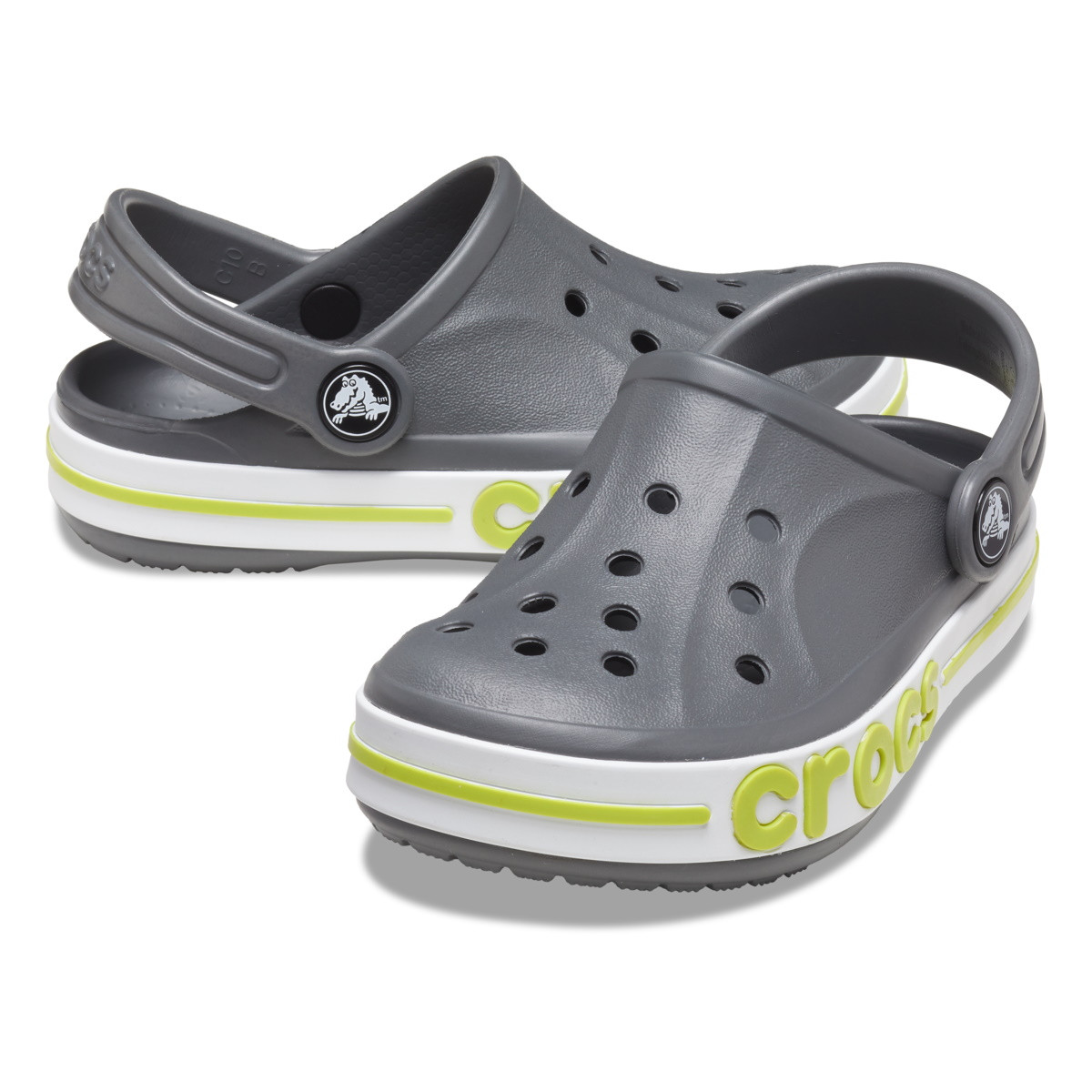 Saboti Crocs Toddler Bayaband Clog Gri - Slate Grey/Lime - 3 | YEO
