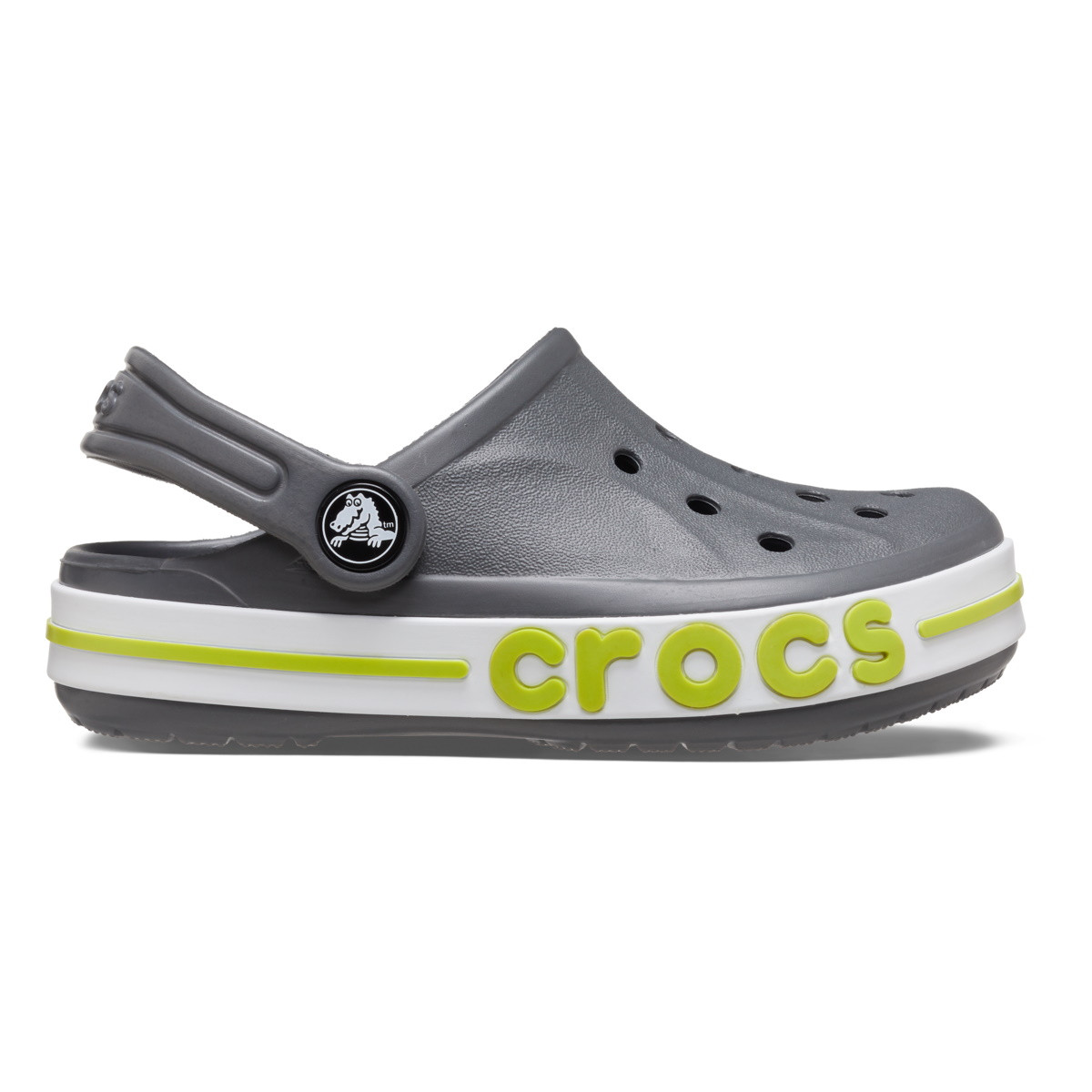 Saboti Crocs Toddler Bayaband Clog Gri – Slate Grey/Lime Bayaband imagine 2022
