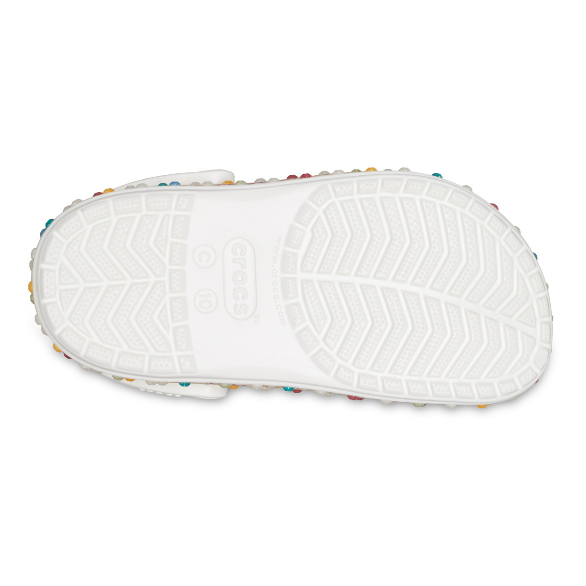 Saboți Crocs Toddler Crocband Stretch Necklace Clog Alb - White/Multi