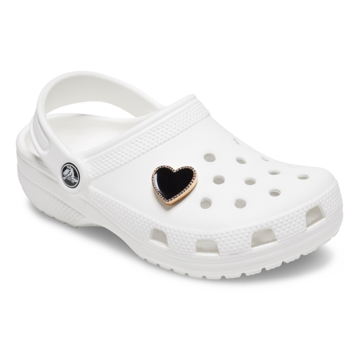 Jibbitz Crocs Black Heart with Gold Outline - 2 | YEO