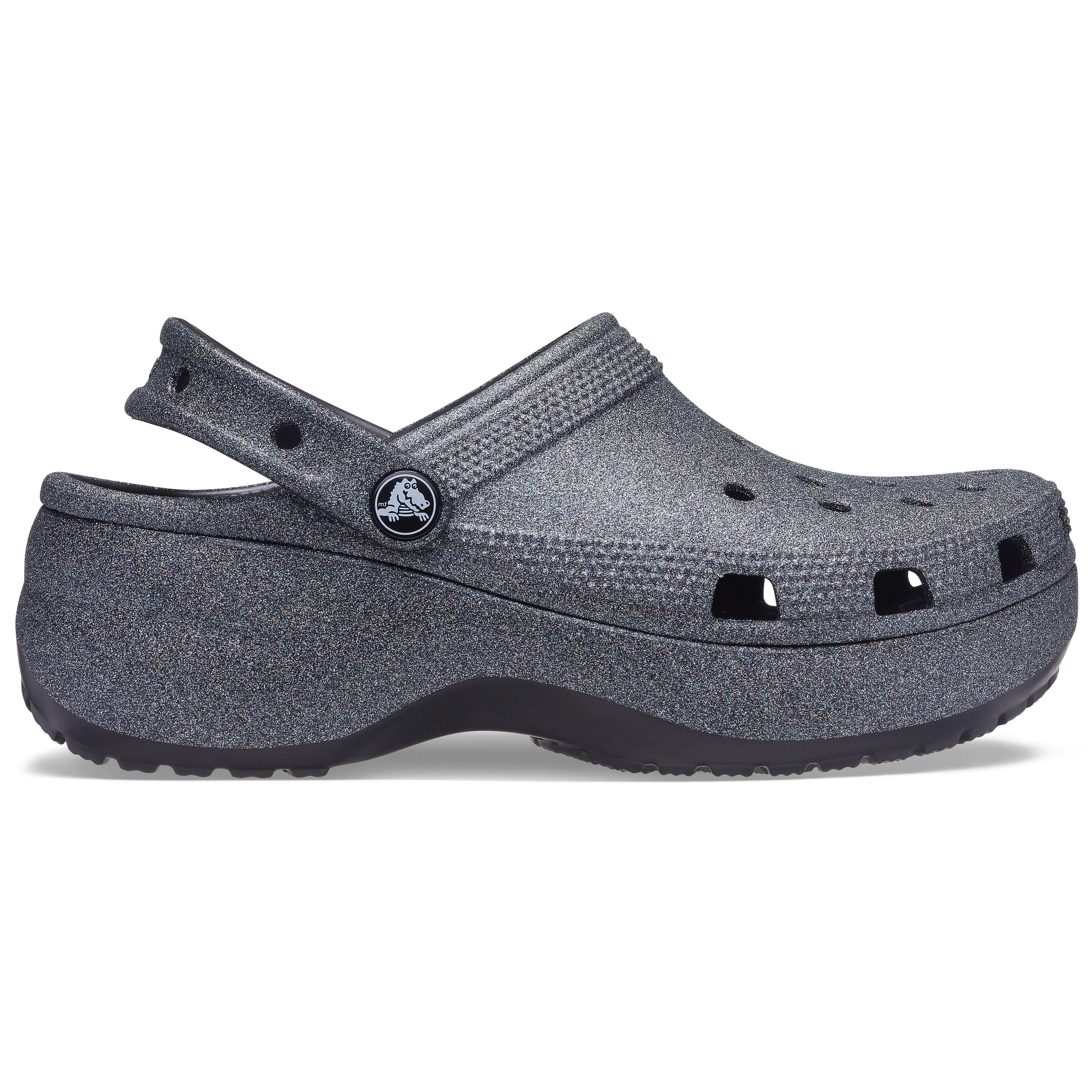 Saboți Crocs Women’s Classic Platform Glitter II Clog Negru – Black Black
