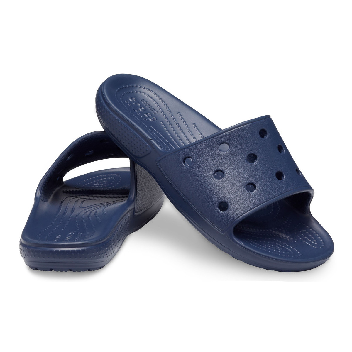 Papuci Classic Crocs Slide Iconic Crocs Comfort Albastru - Navy - 3 | YEO