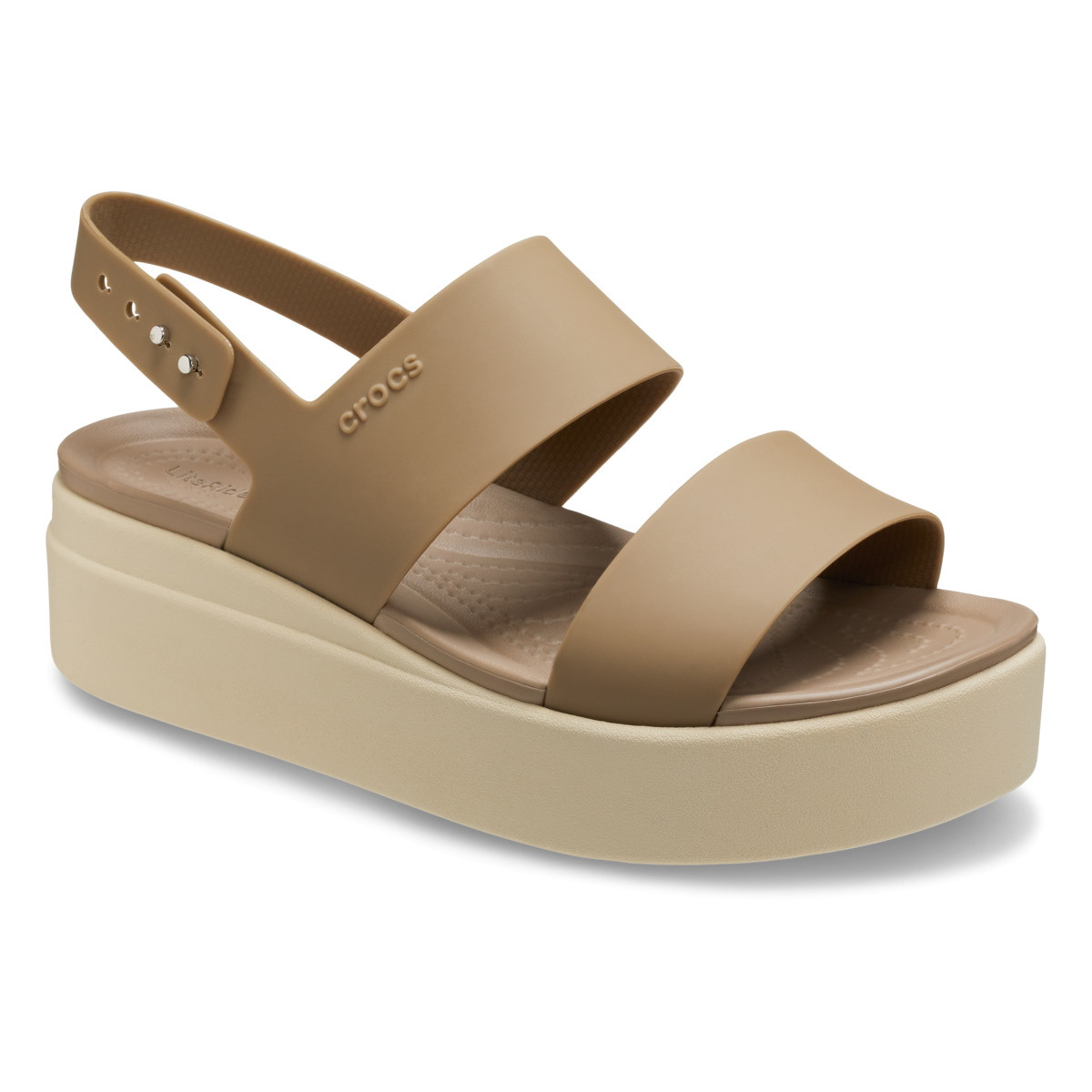 Sandale Crocs Brooklyn Low Wedge Maro - Khaki/Bone - 1 | YEO