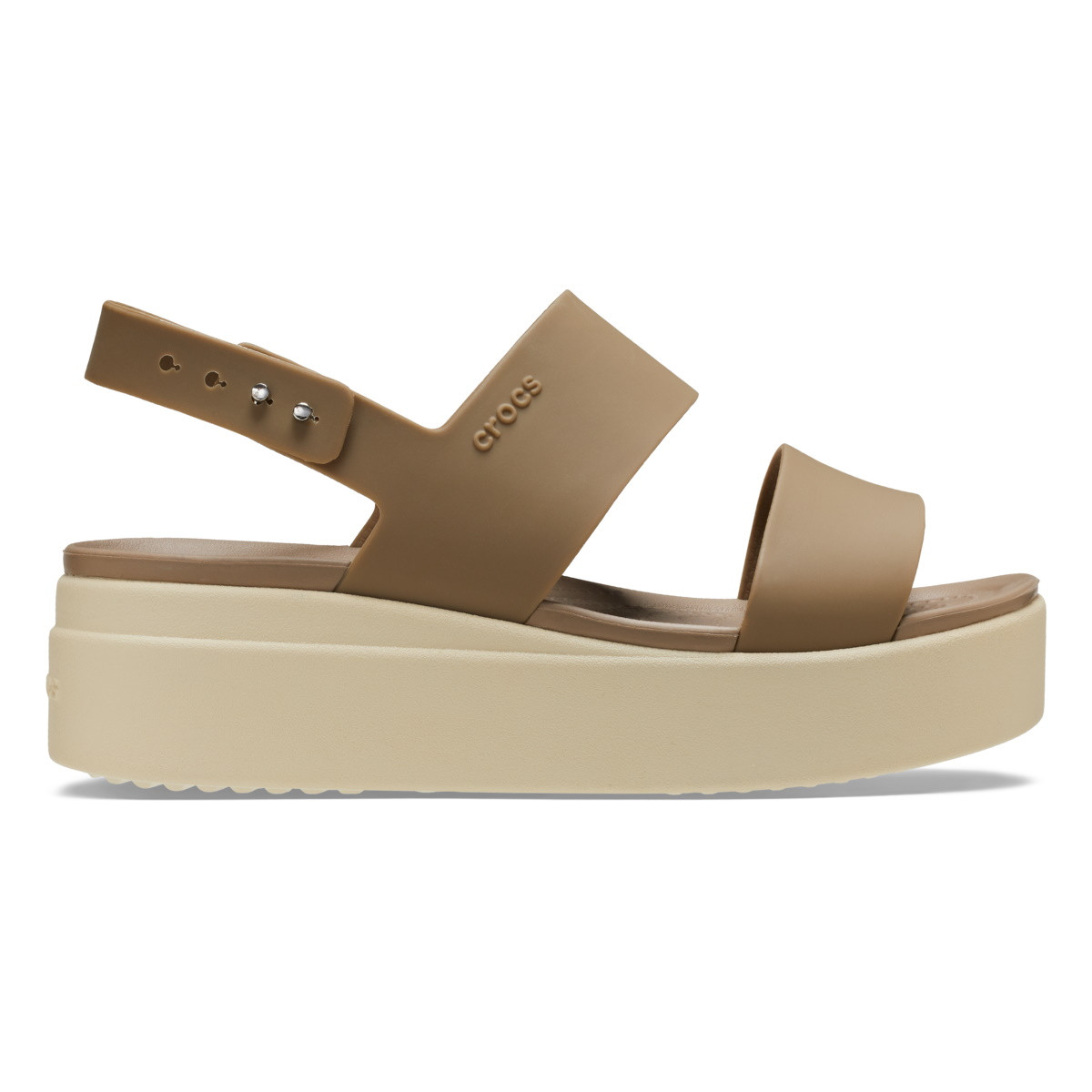 Sandale crocs brooklyn low wedge maro - khaki/bone