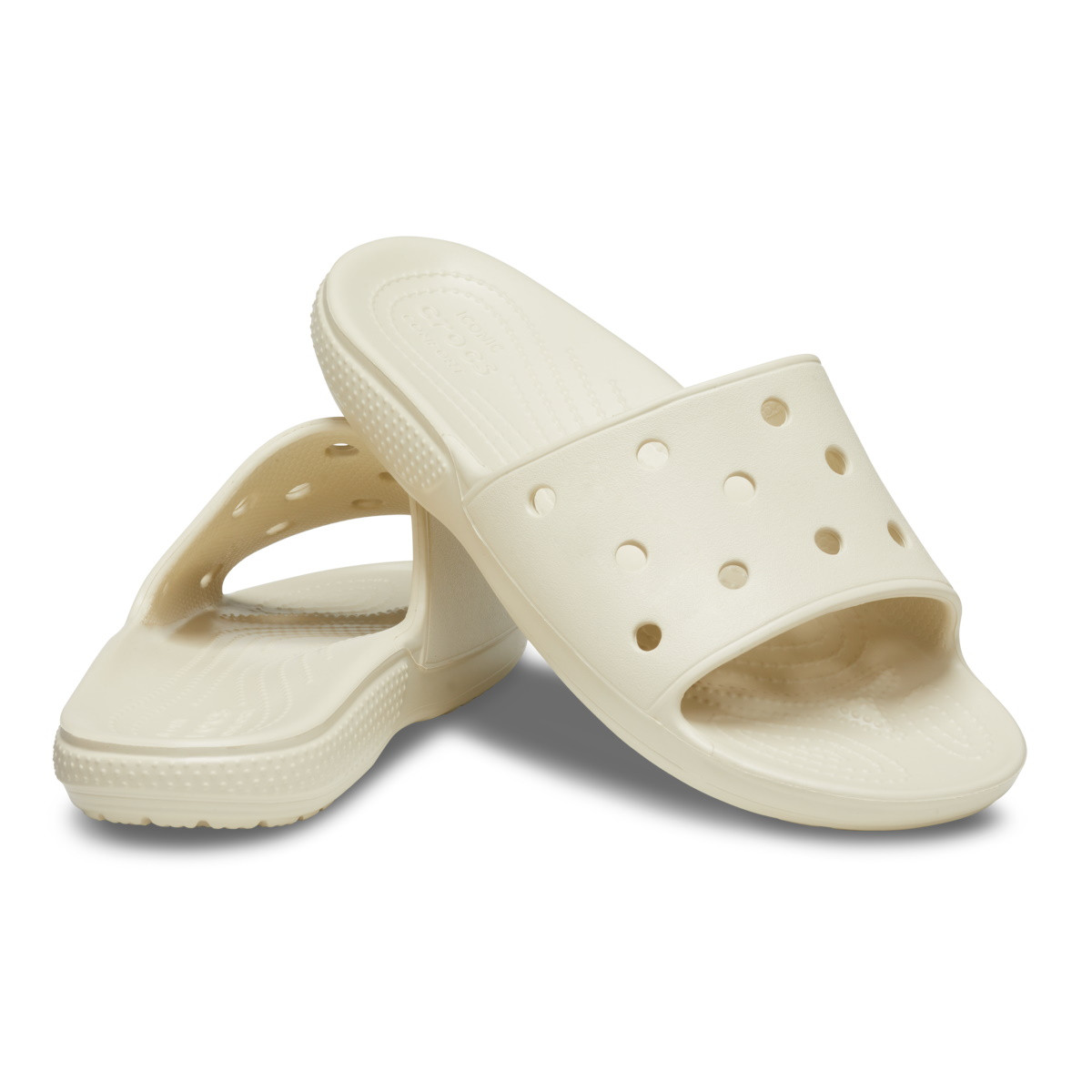 Papuci Classic Crocs Slide Iconic Crocs Comfort Bej - Bone - 3 | YEO