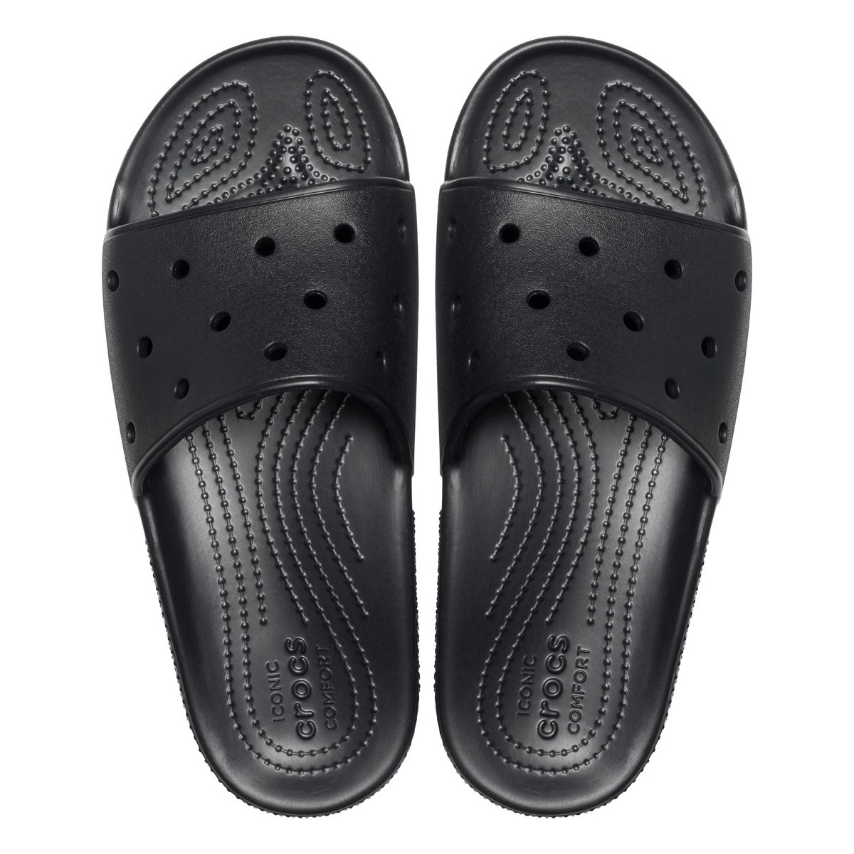 Papuci Classic Crocs Slide Iconic Crocs Comfort Negru - Black - 3 | YEO