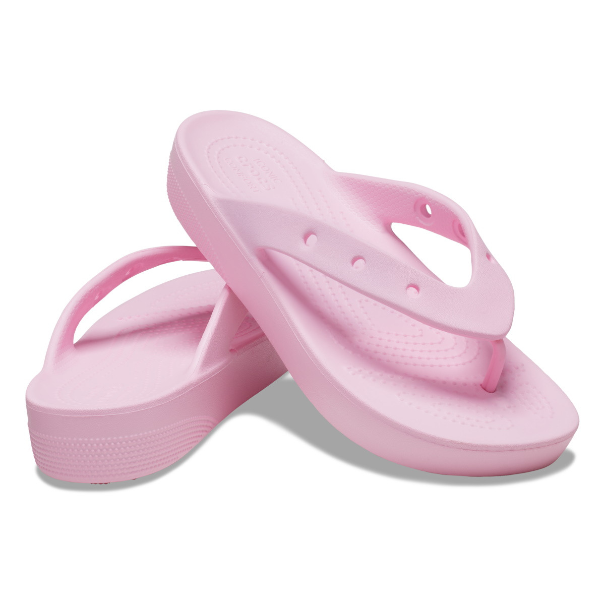 Slapi Crocs Classic Platform Flip Roz - Flamingo - 3 | YEO