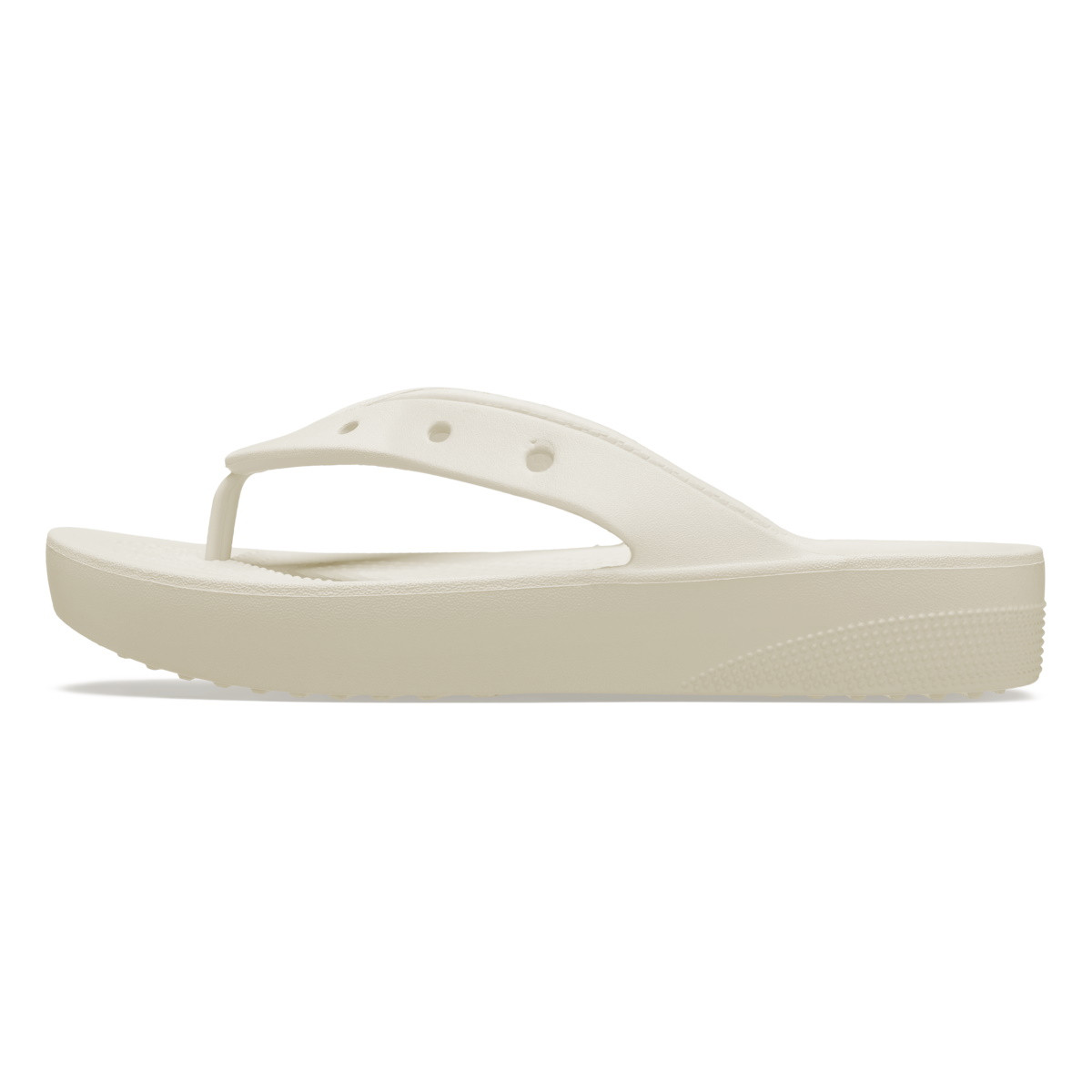 Slapi Crocs Classic Platform Flip Bej - Bone - 2 | YEO