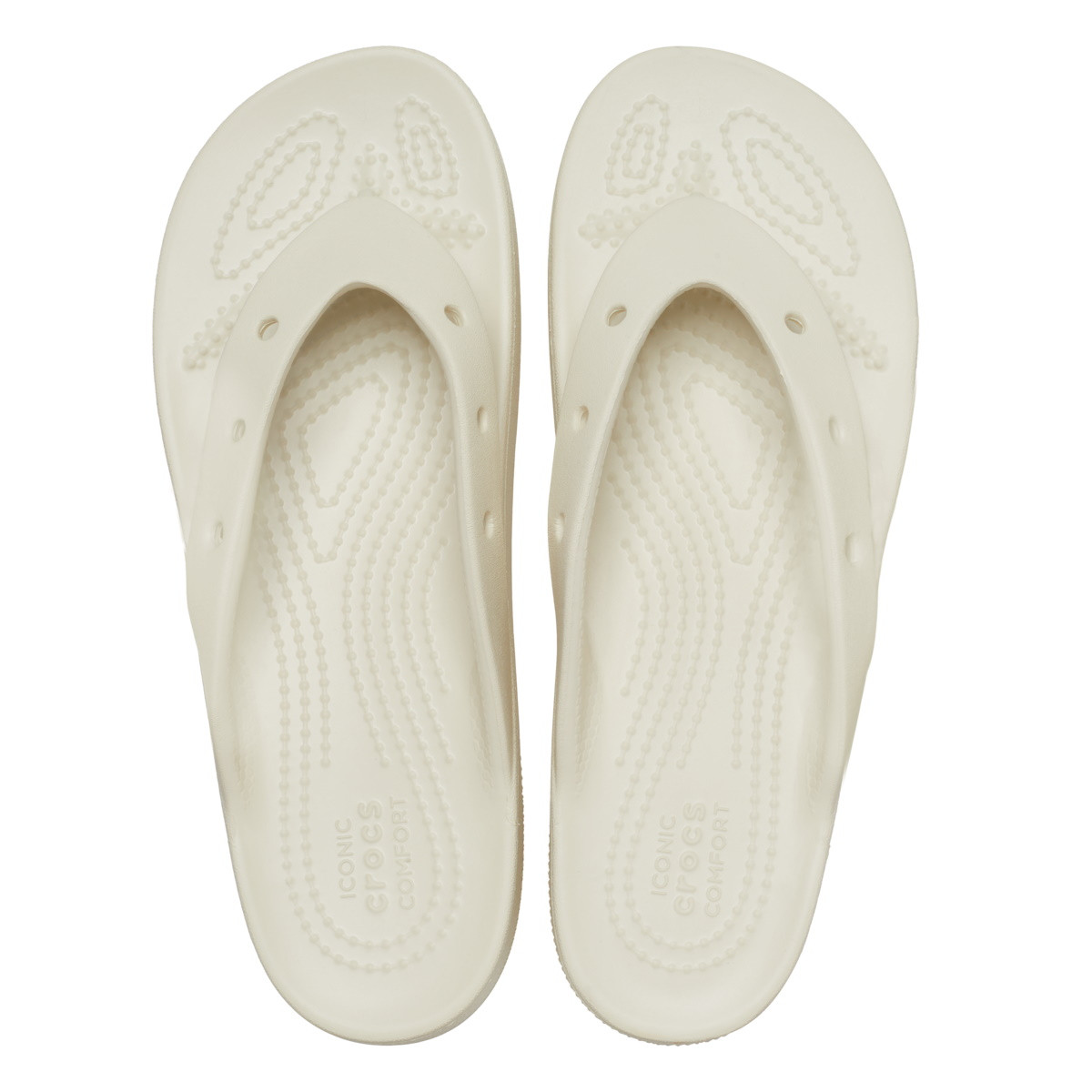 Slapi Crocs Classic Platform Flip Bej - Bone - 4 | YEO