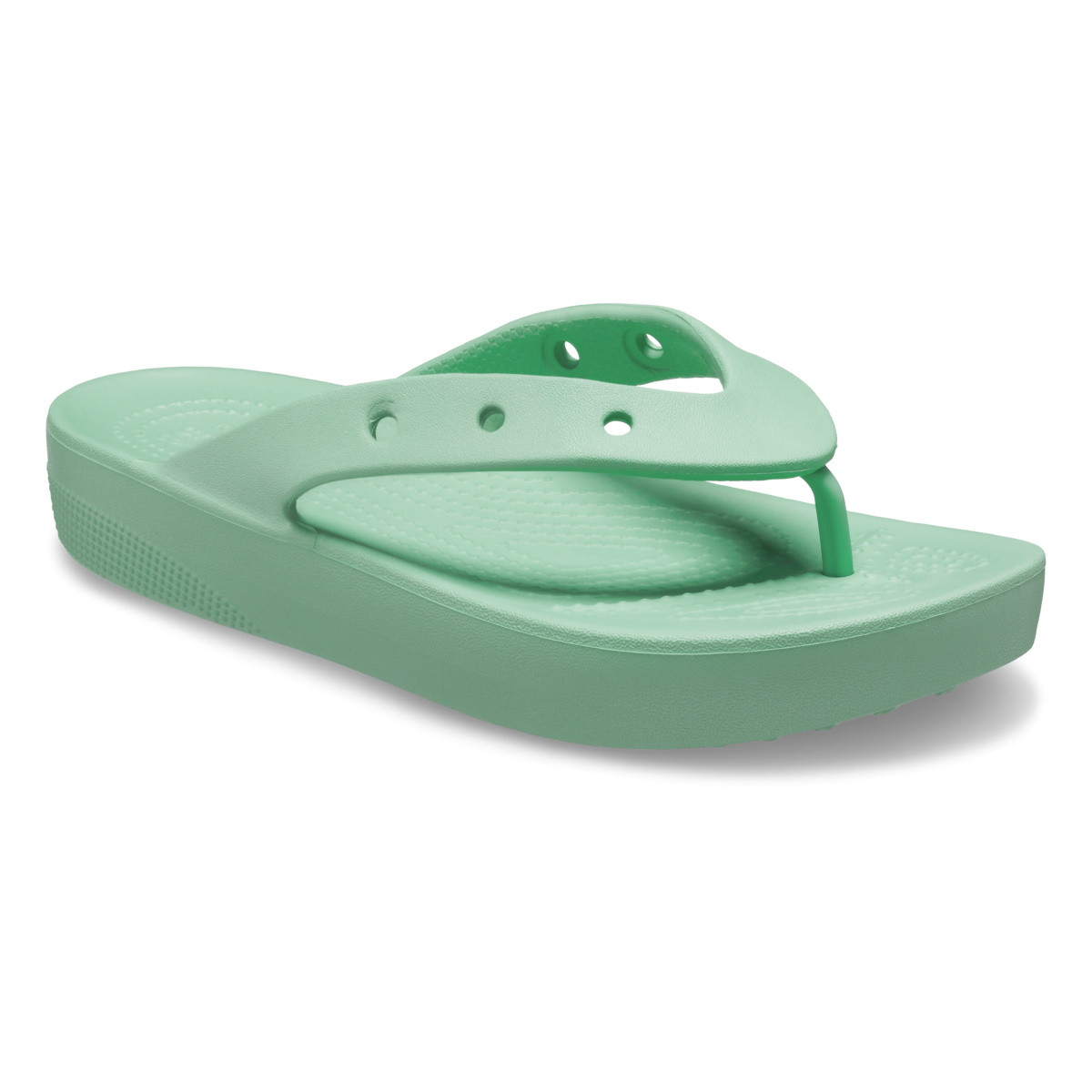 Slapi Crocs Classic Platform Flip Verde - Jade Stone - 1 | YEO