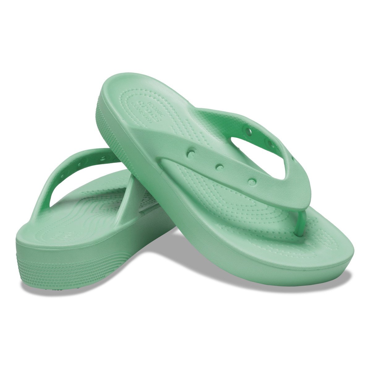 Slapi Crocs Classic Platform Flip Verde - Jade Stone - 3 | YEO