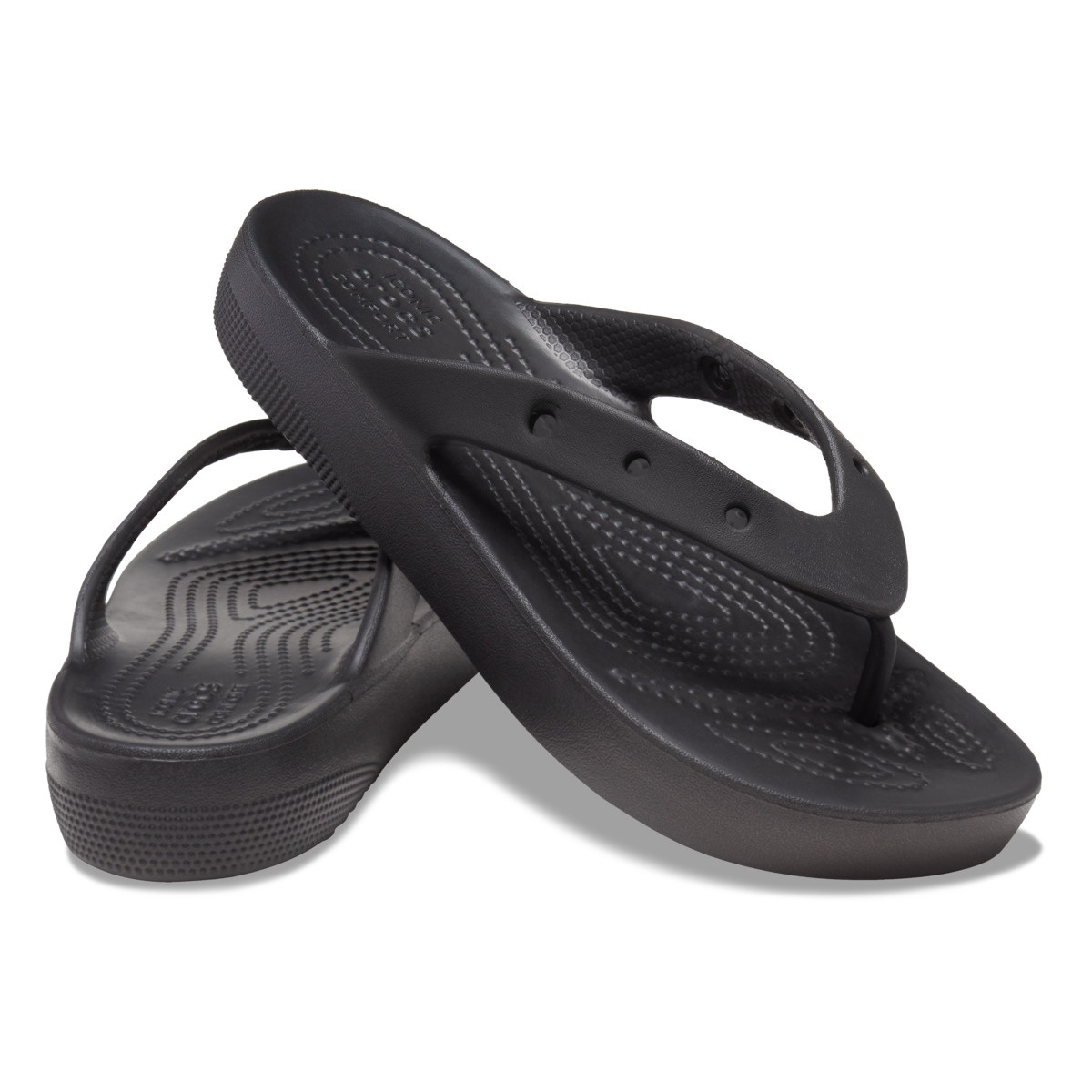 Slapi Crocs Classic Platform Flip Negru - Black - 3 | YEO