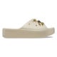 Papuci Crocs Classic Platform Crystals Pearls Slide Culoare Bej - Vanilla