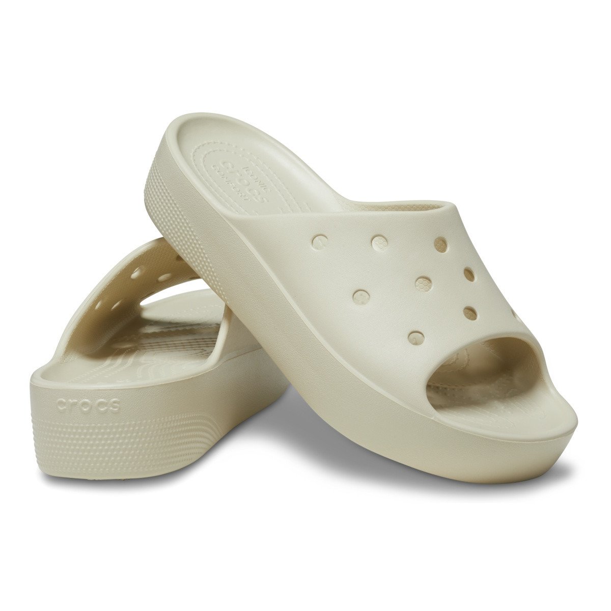 Papuci Crocs Classic Platform Slide Bej - Bone - 3 | YEO