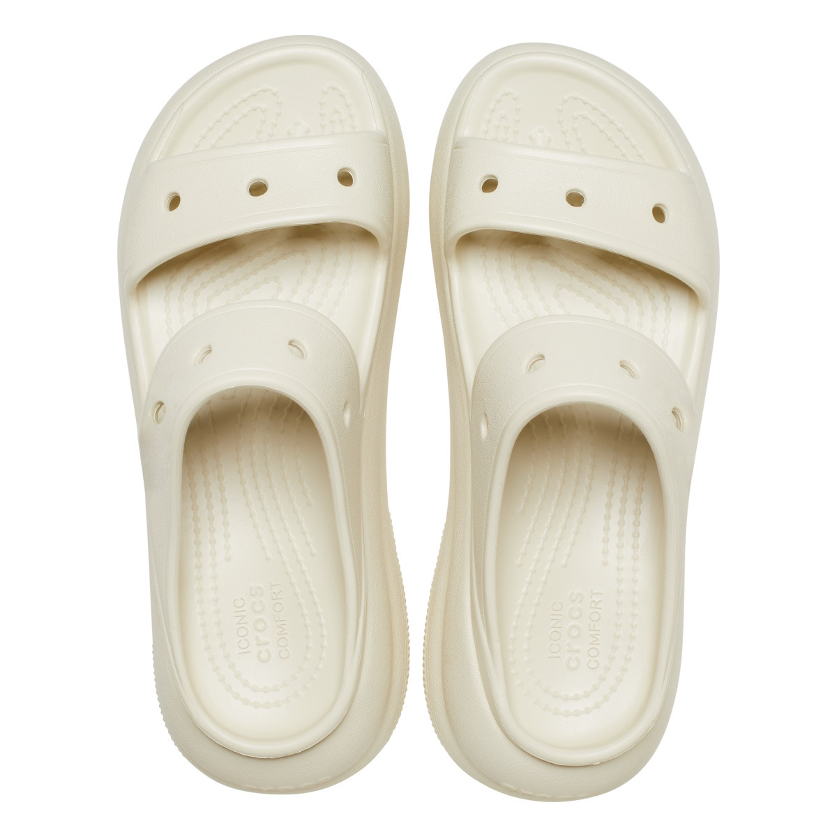 Sandale Crocs Classic Crush Sandal Bej - Bone - 3 | YEO
