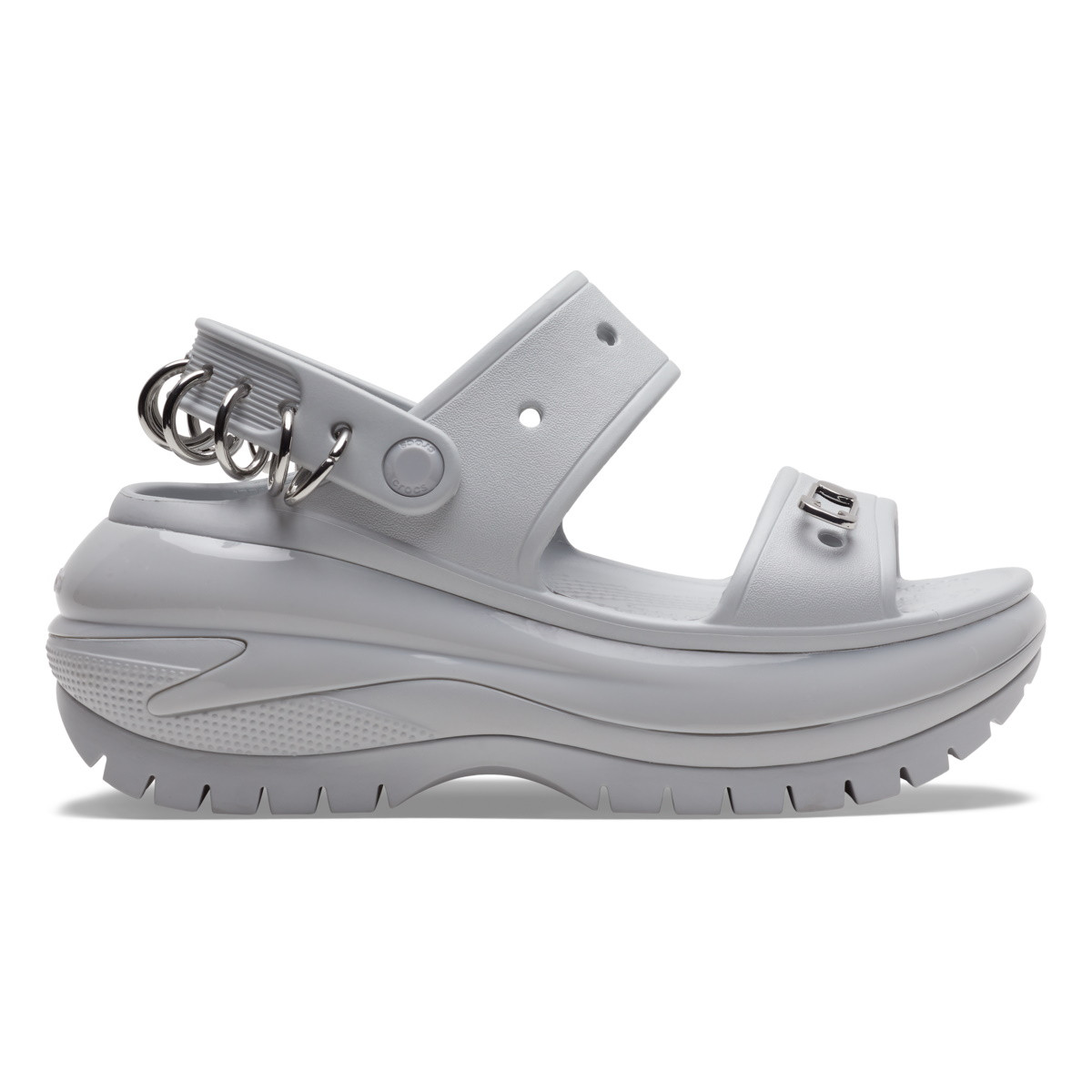 Sandale crocs classic mega crush rebel sandal gri - shimmer