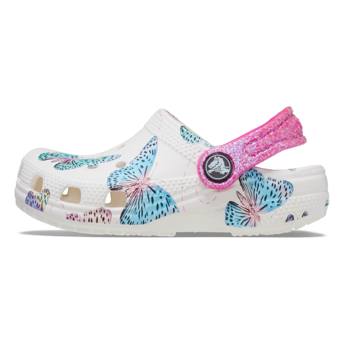 Saboti Crocs Toddler Classic Butterfly Clog Alb - White/Multi - 2 | YEO