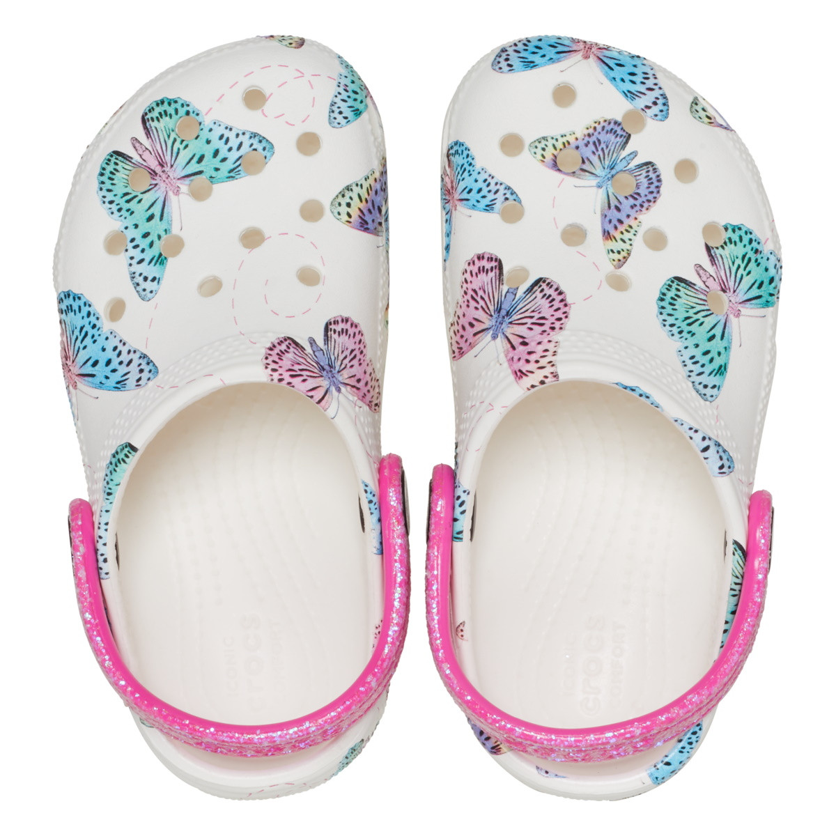 Saboti Crocs Toddler Classic Butterfly Clog Alb - White/Multi - 4 | YEO
