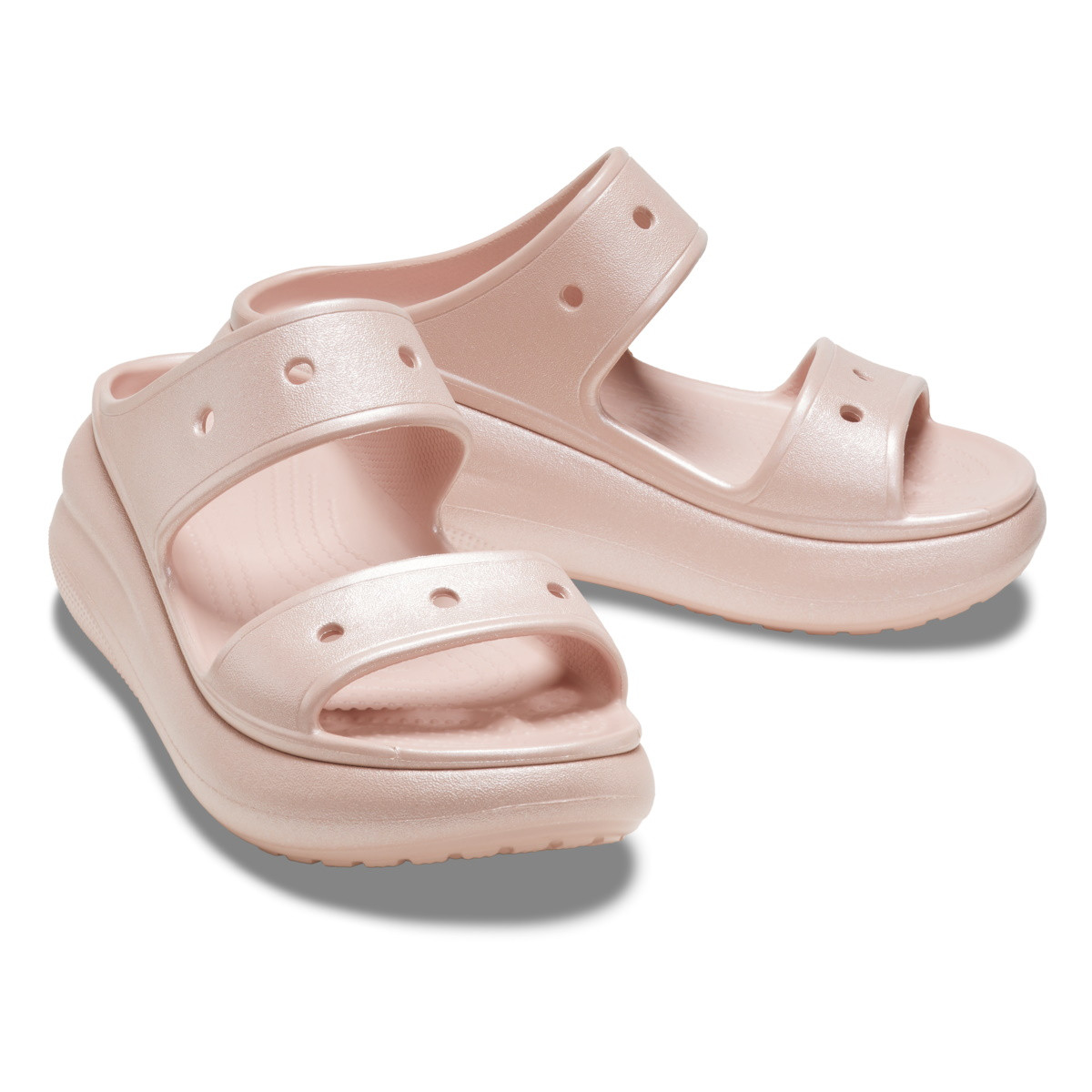 Sandale Crocs Classic Crush Shimmer Sandal Roz - Pink Clay - 2 | YEO