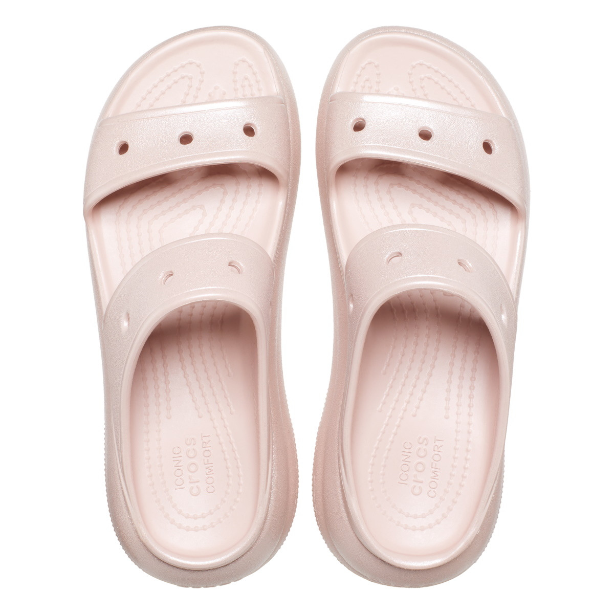 Sandale Crocs Classic Crush Shimmer Sandal Roz - Pink Clay - 3 | YEO