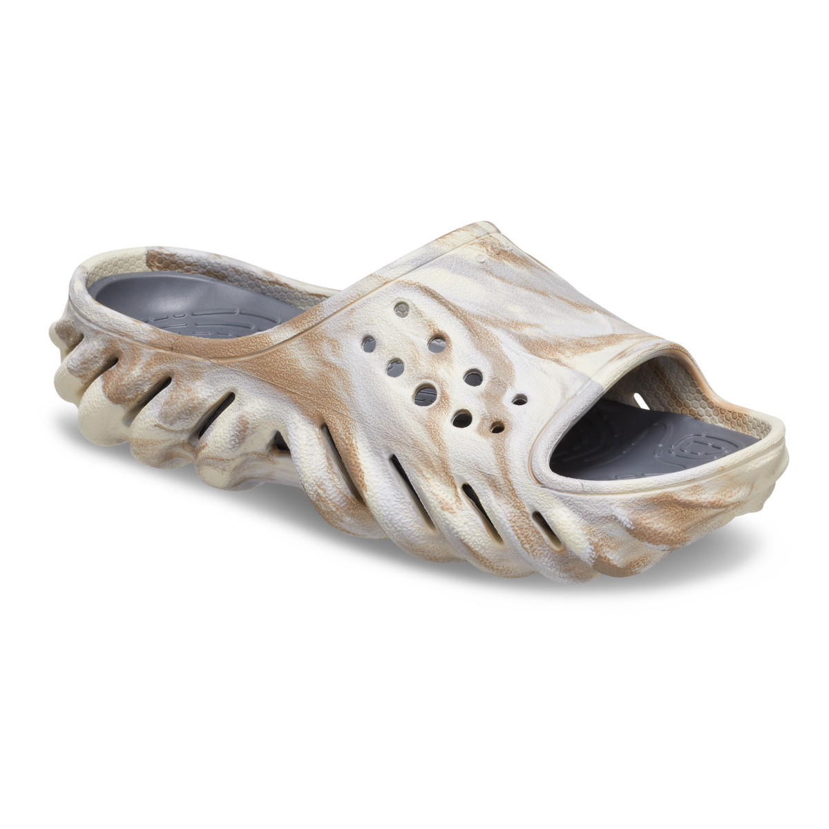 Papuci Crocs Echo Marbled Slide Kids Bej - Bone/Multi - 1 | YEO