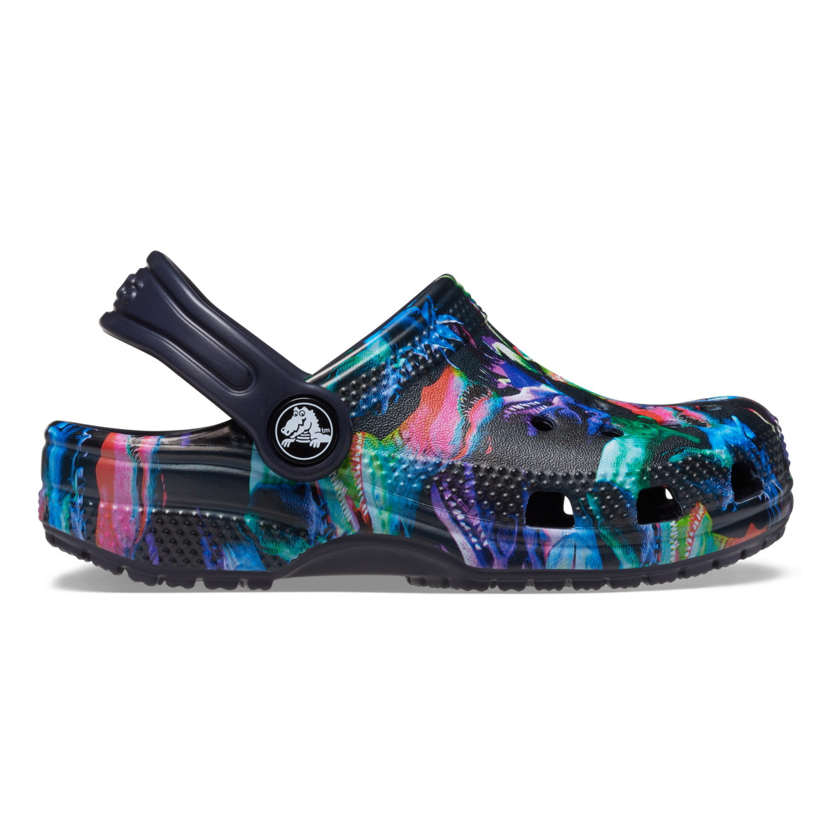 Saboti crocs classic toodler dino clog albastru - deep navy/multi