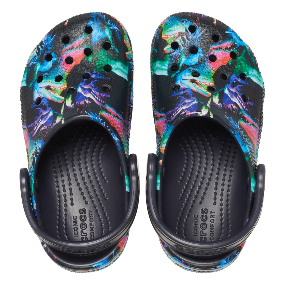 Saboti Crocs Classic Toddler Dino Clog Albastru - Deep Navy/Multi - 4 | YEO