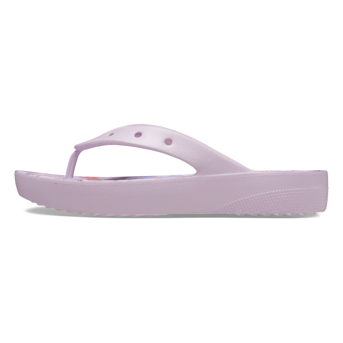 Slapi Crocs Classic Platform Cherry Blossom Flip Roz - Ballerina Pink/Floral - 2 | YEO