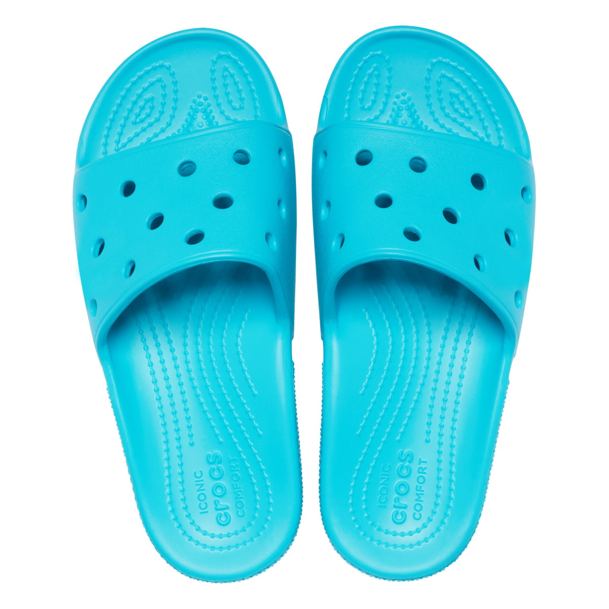 Papuci Classic Crocs Slide Iconic Crocs Comfort Albastru deschis - Digital Aqua - 4 | YEO