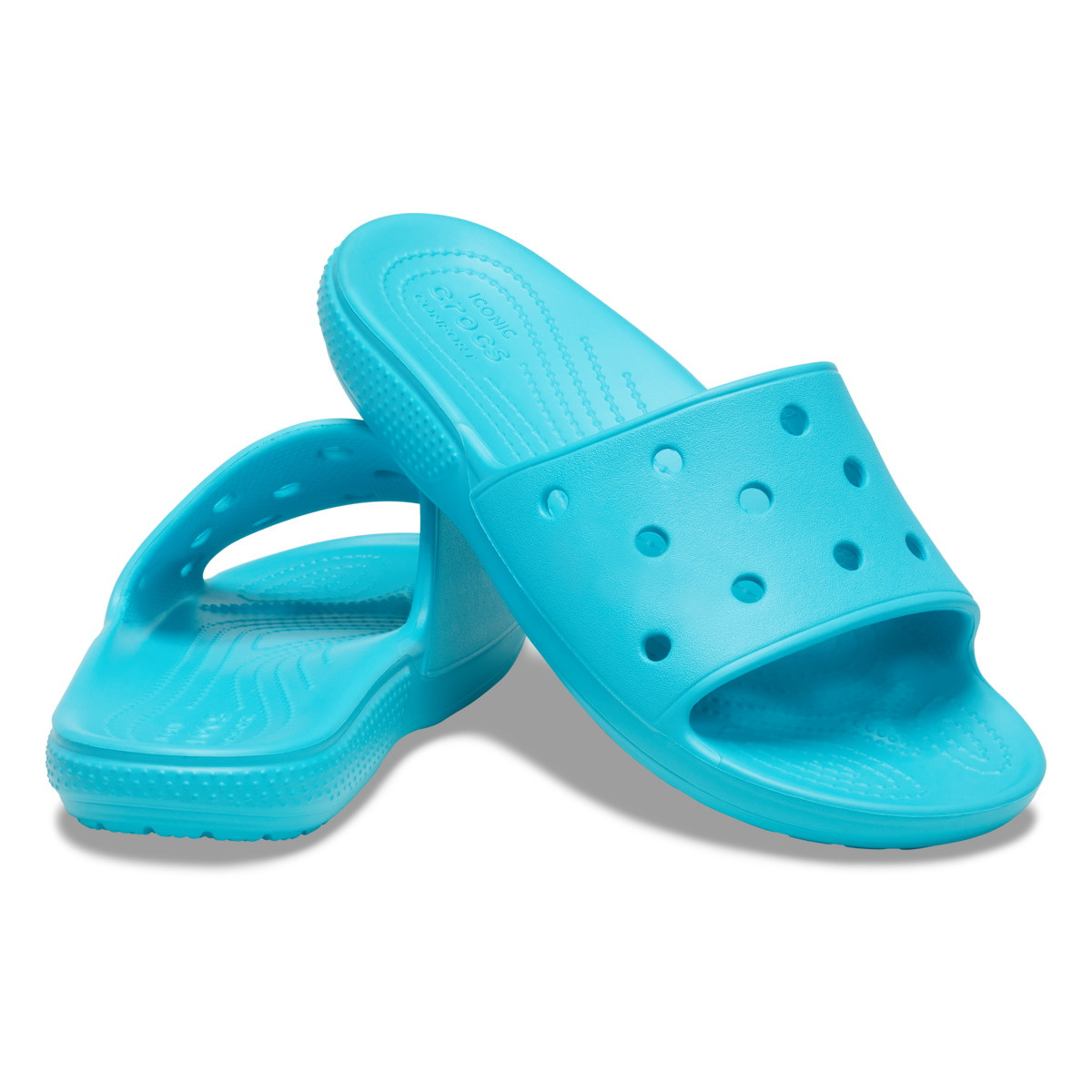Papuci Classic Crocs Slide Iconic Crocs Comfort Albastru deschis - Digital Aqua - 3 | YEO