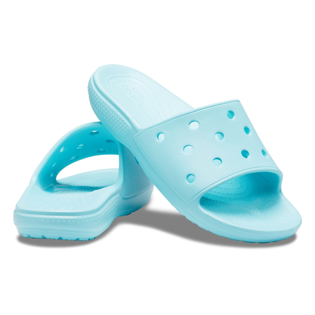 Papuci Classic Crocs Slide Iconic Crocs Comfort Albastru deschis - Ice Blue - 3 | YEO