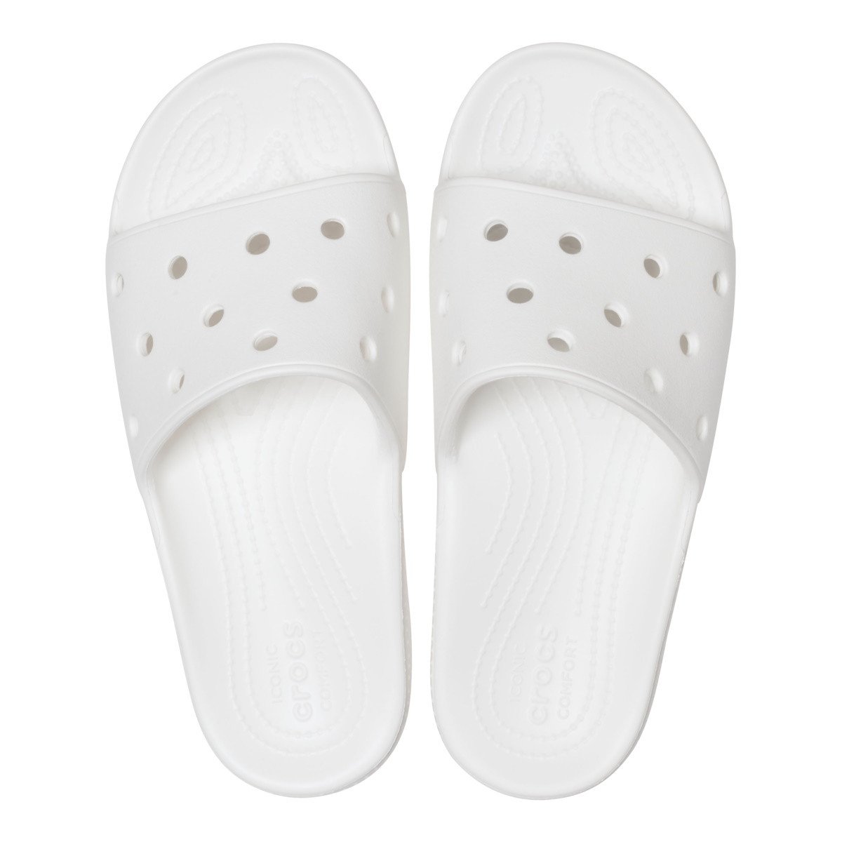 Papuci Classic Crocs Slide Iconic Crocs Comfort Alb - White - 4 | YEO