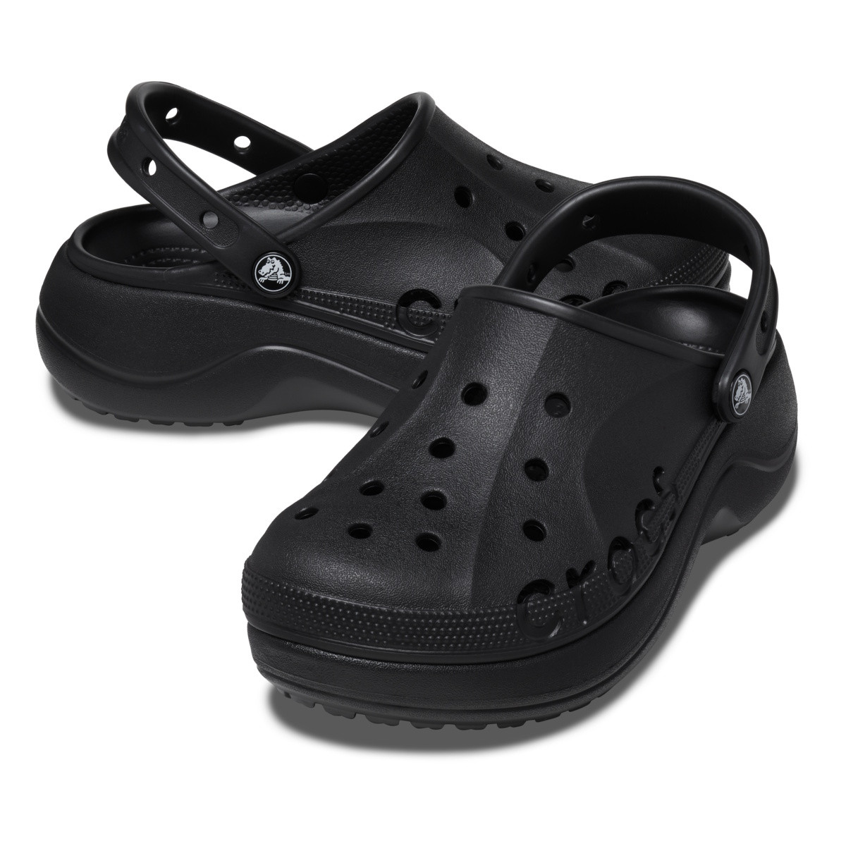 Saboți Crocs Baya Platform Clog Negru - Black - 3 | YEO