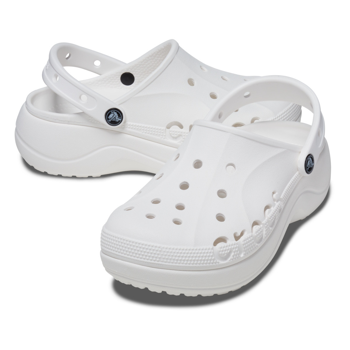 Saboți Crocs Baya Platform Clog Alb - White - 3 | YEO