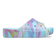 Papuci Crocs Classic Platform Palm Print Slide Culoare Albastru deschis - Neptune/Multi