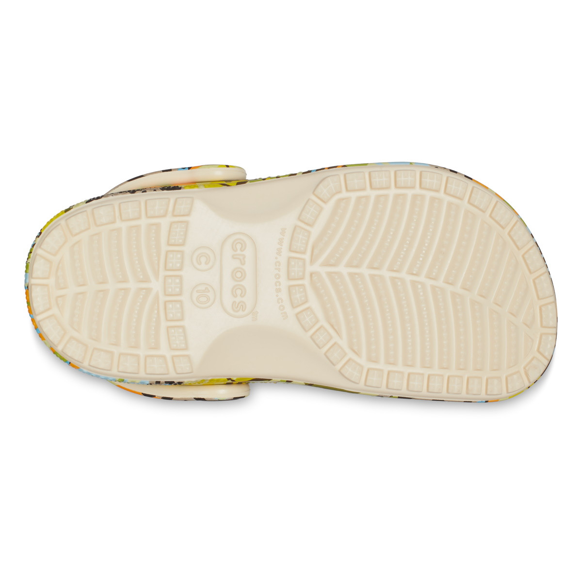 Saboti Crocs Toddler Classic Far Out Clog Bej - Vanilla/Multi