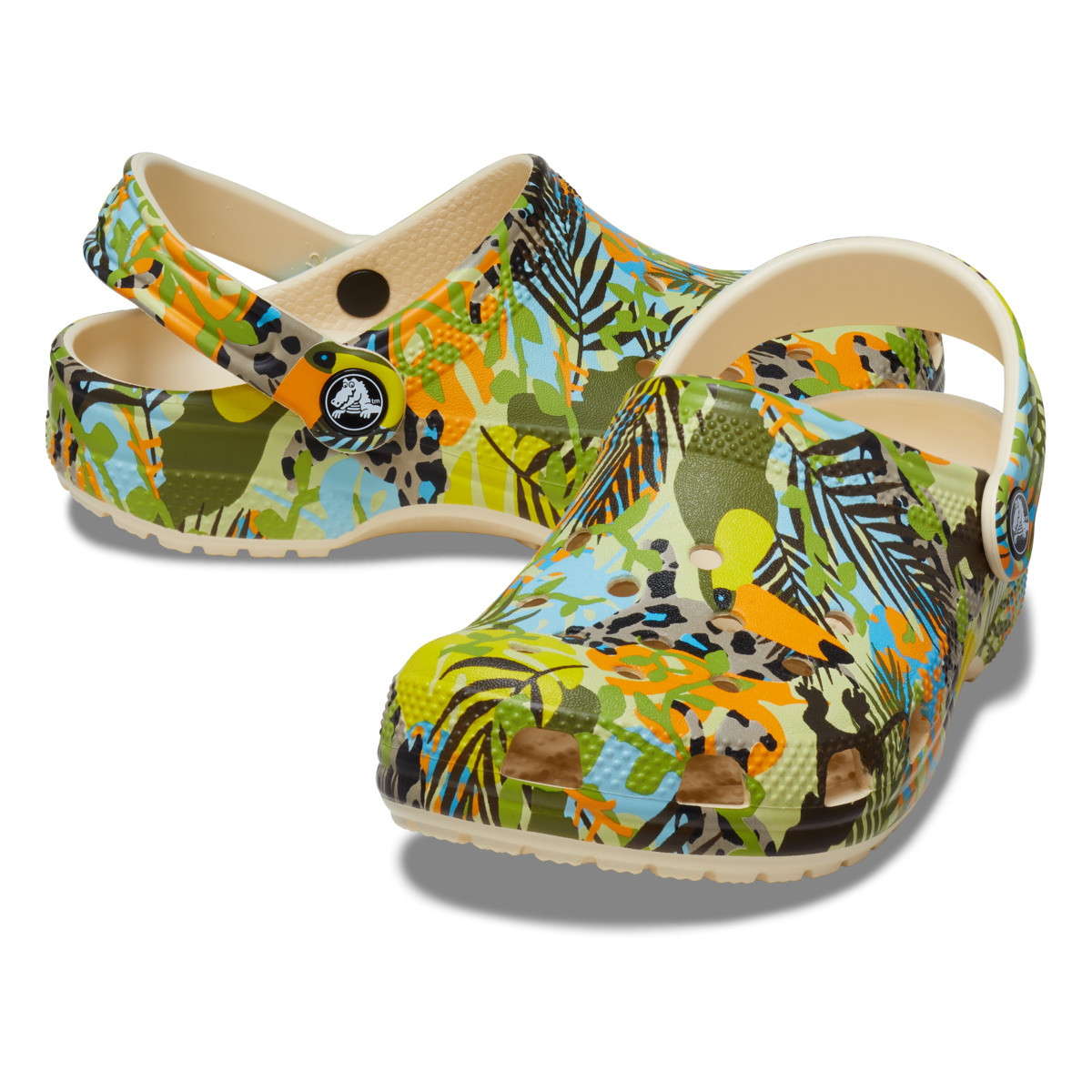 Saboti Crocs Toddler Classic Far Out Clog Bej - Vanilla/Multi - 3 | YEO