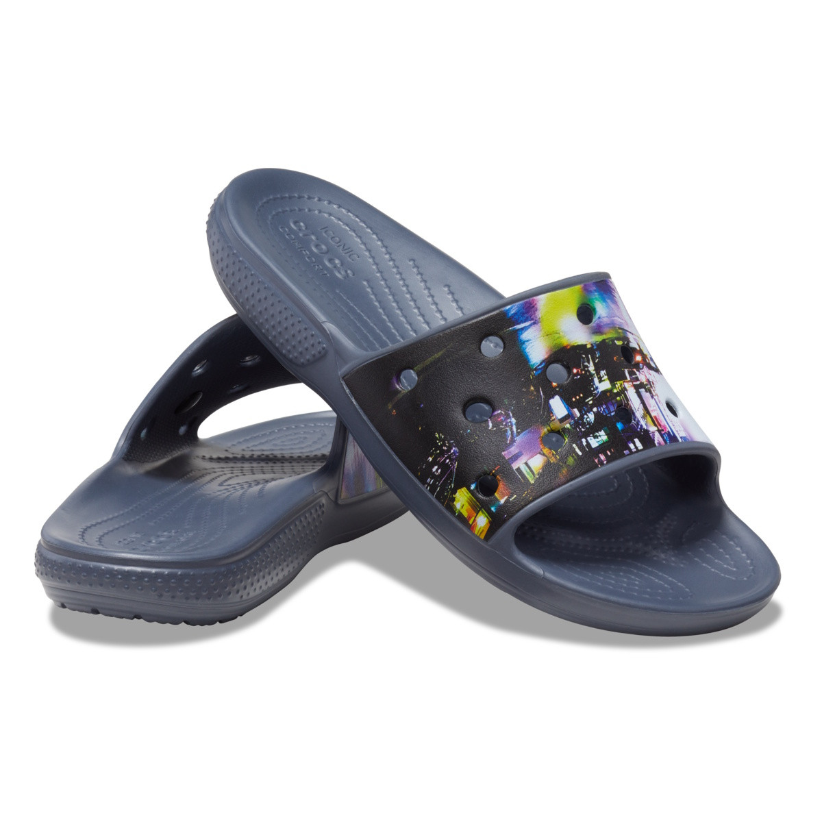 Papuci Crocs Classic Crocs Meta Scape Slide Negru - Black/Multi - 3 | YEO