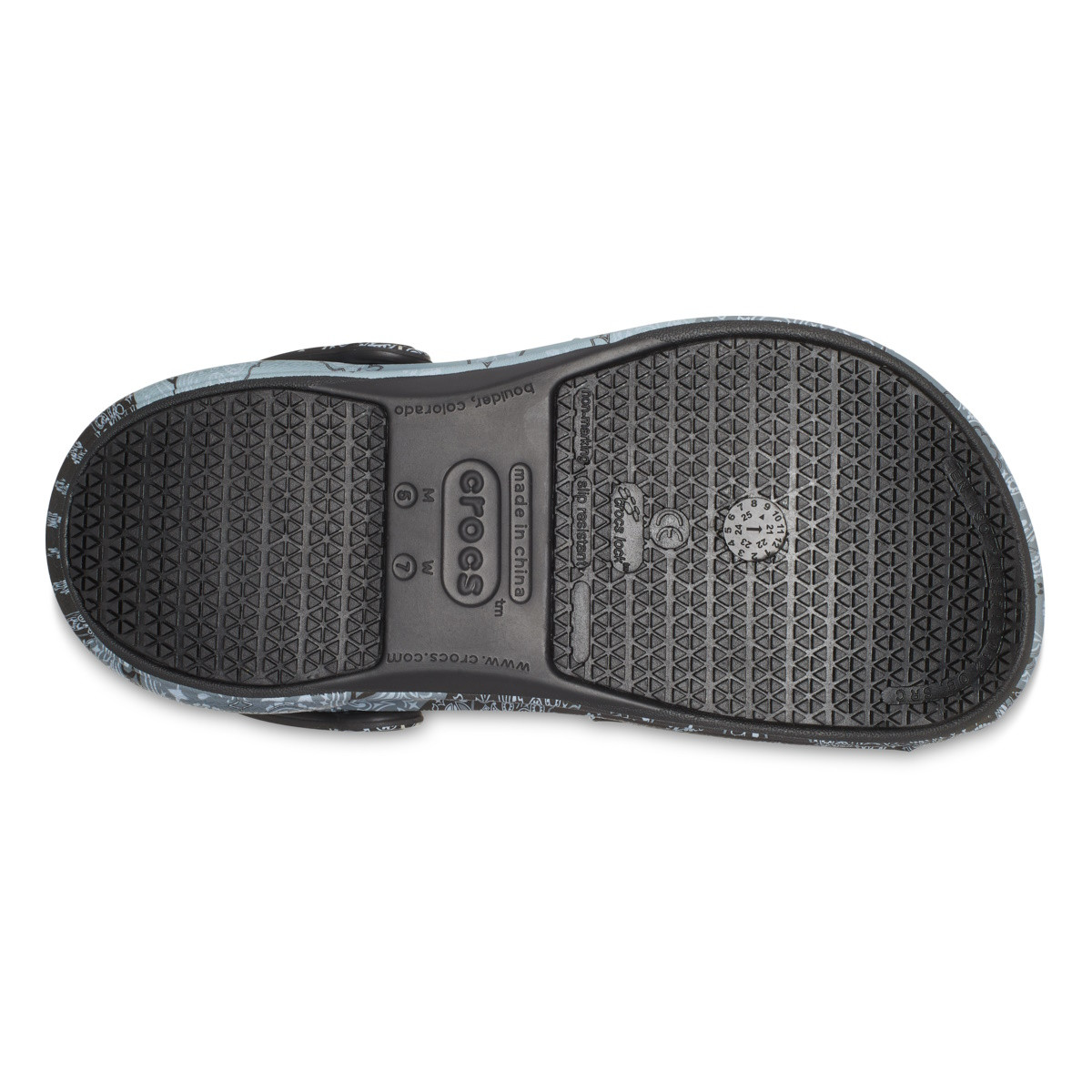 Saboti Crocs Bistro Graphic Clog Negru - White/Black/Black - 6 | YEO