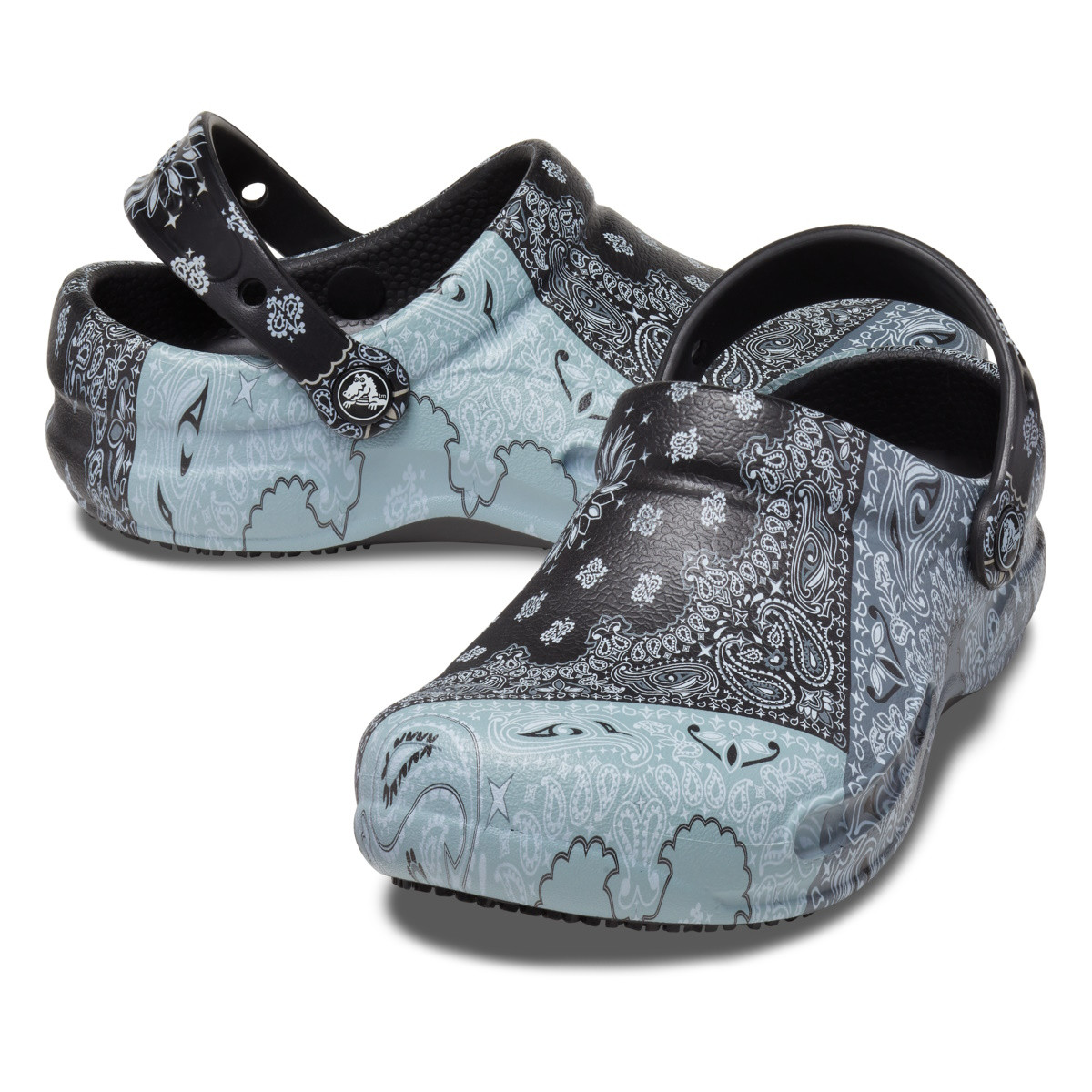 Saboti Crocs Bistro Graphic Clog Negru - White/Black/Black - 3 | YEO