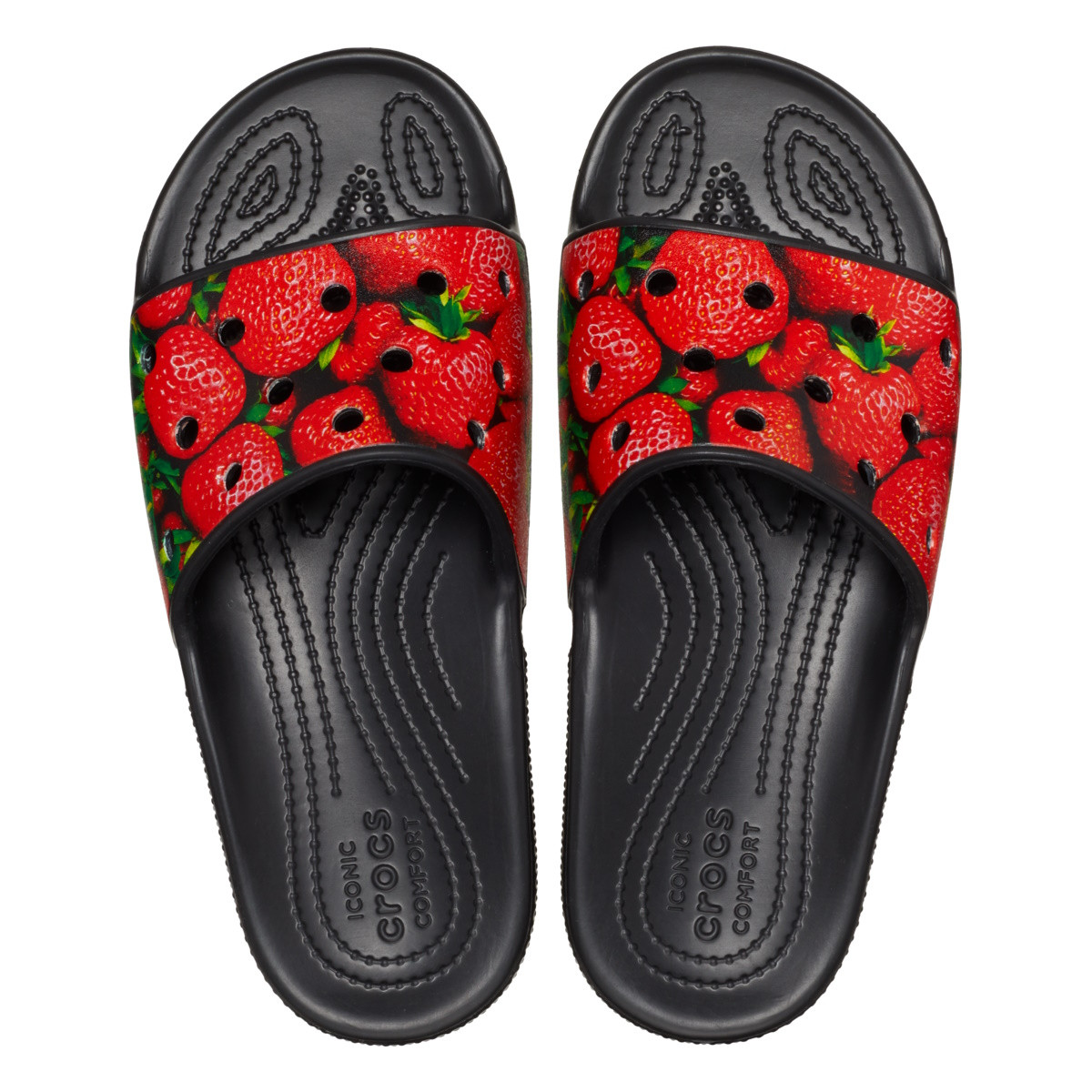 Papuci Crocs Classic Hyper Real Slide Roșu - Red/Black - 4 | YEO