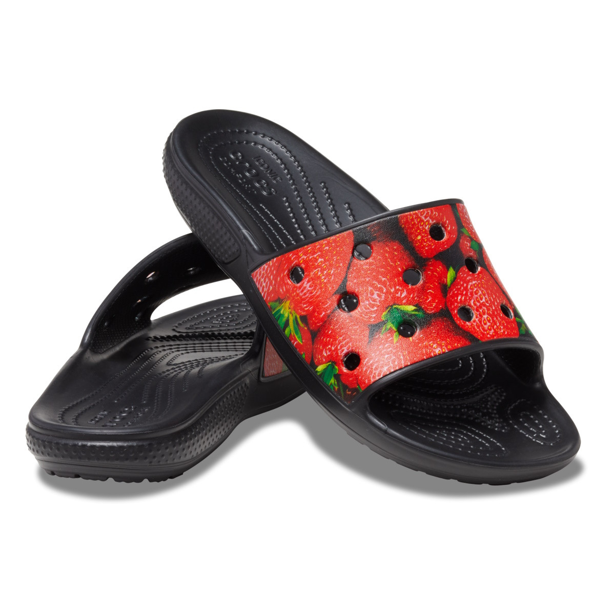Papuci Crocs Classic Hyper Real Slide Roșu - Red/Black - 3 | YEO