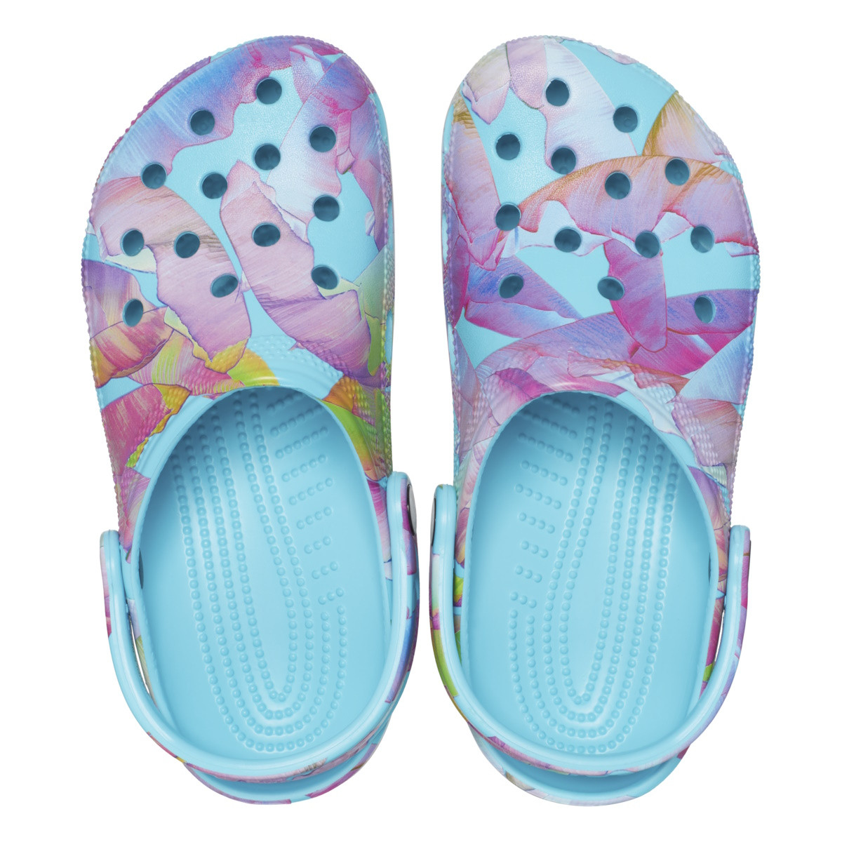 Saboti Crocs Classic Palm Print Clog Albastru deschis - Neptune/Multi - 4 | YEO
