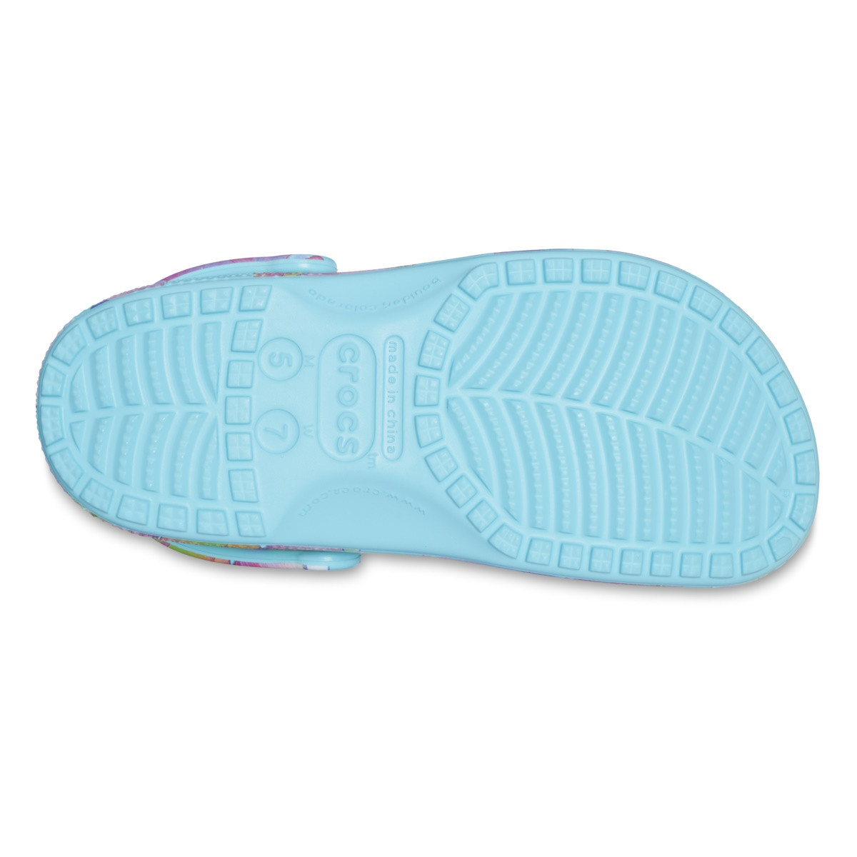 Saboti Crocs Classic Palm Print Clog Albastru deschis - Neptune/Multi